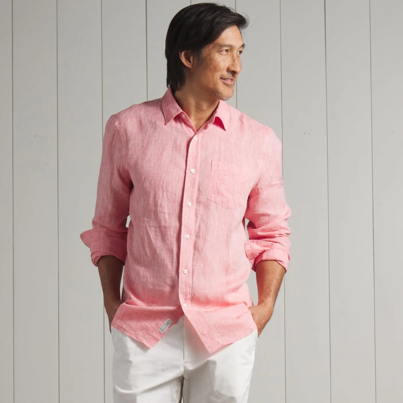 Nantucket Yarn Dyed Linen Shirt - Red