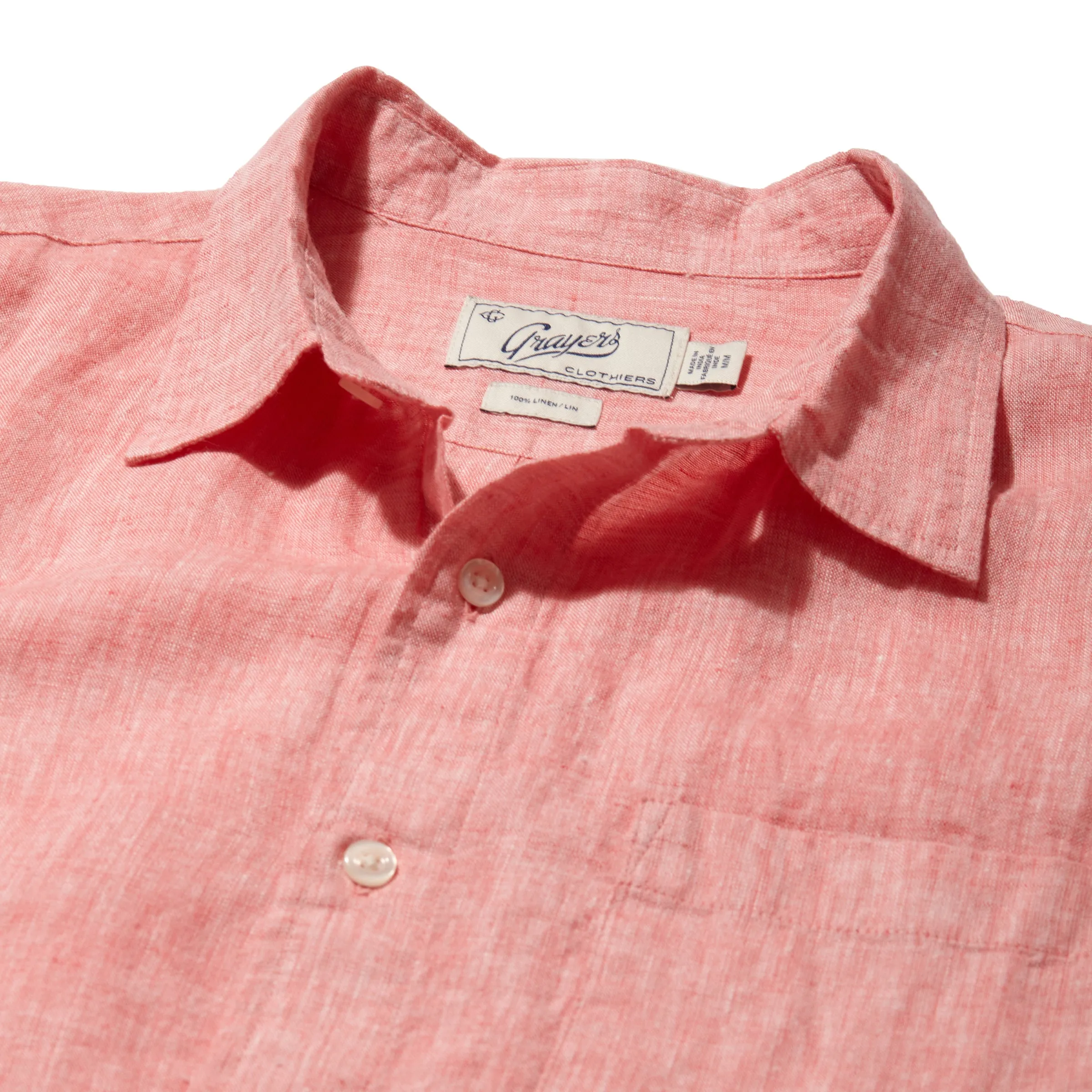 Nantucket Yarn Dyed Linen Shirt - Red