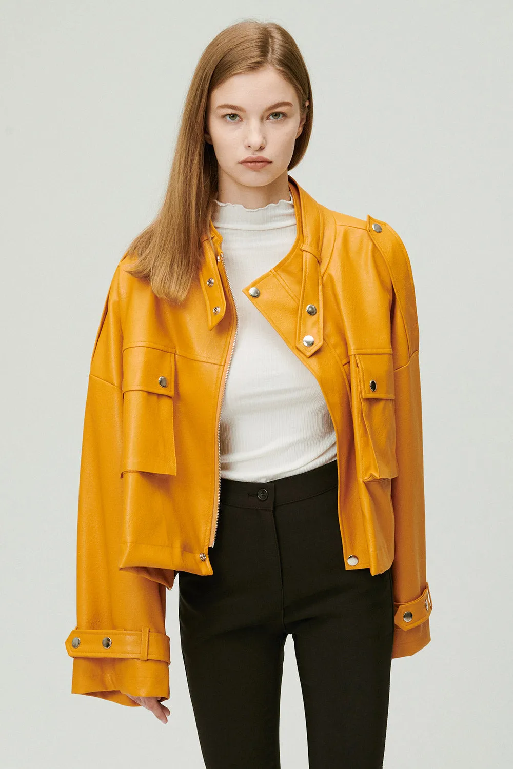 Naomi Oversized Pleather Jacket