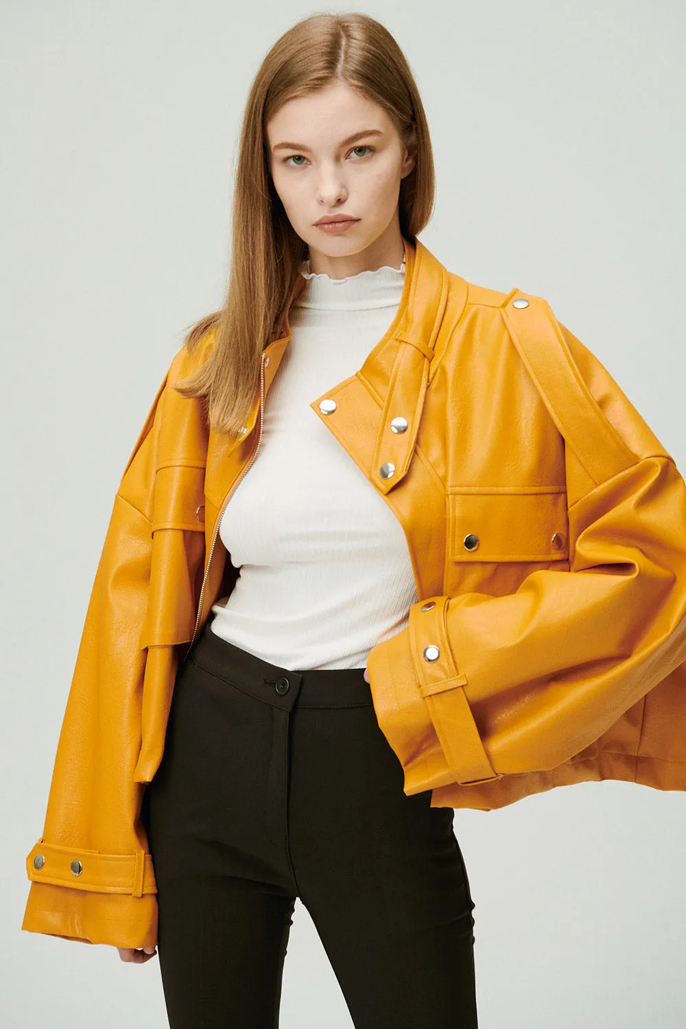 Naomi Oversized Pleather Jacket