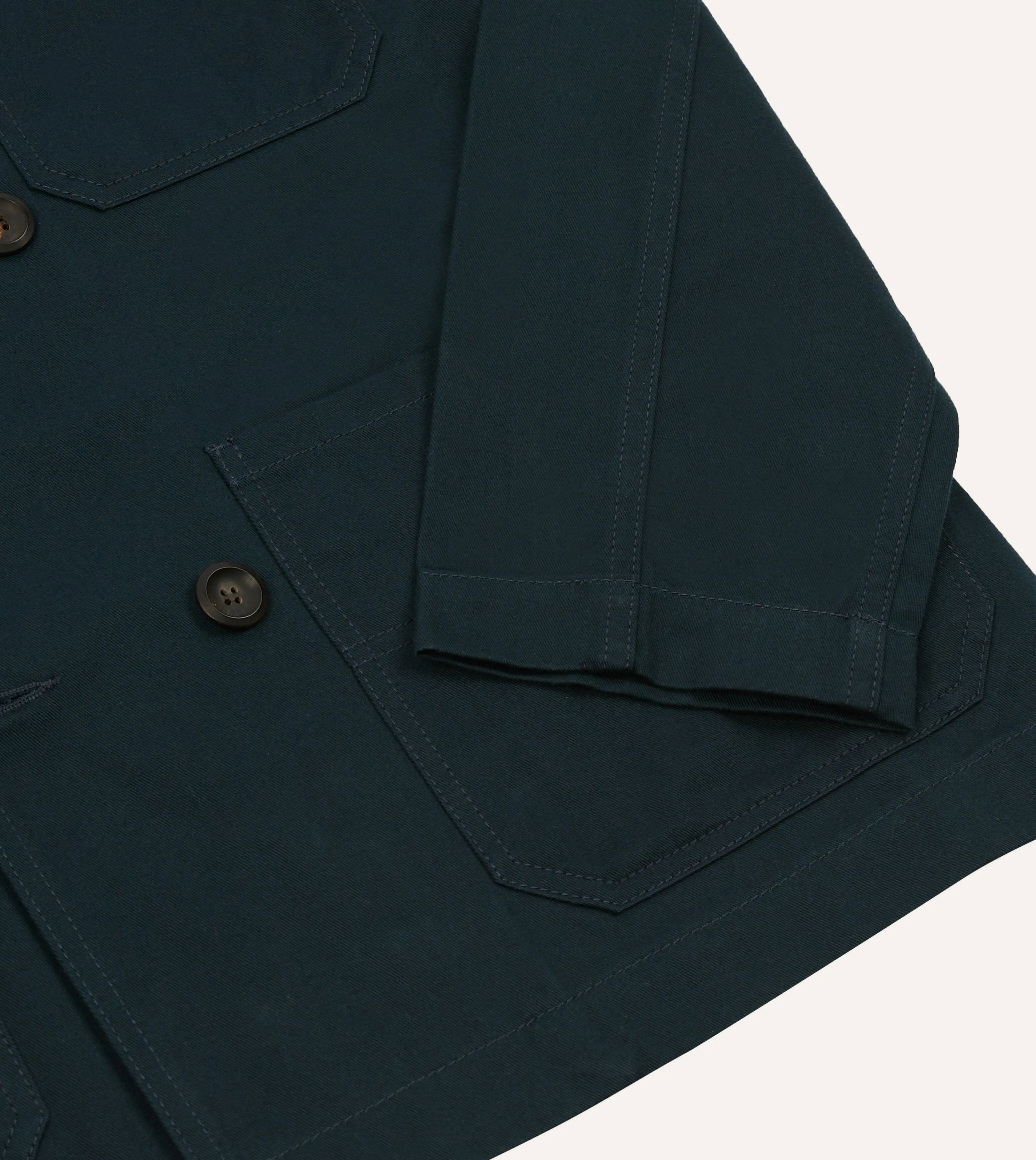 Navy Cotton Double-Breasted Chore Coat