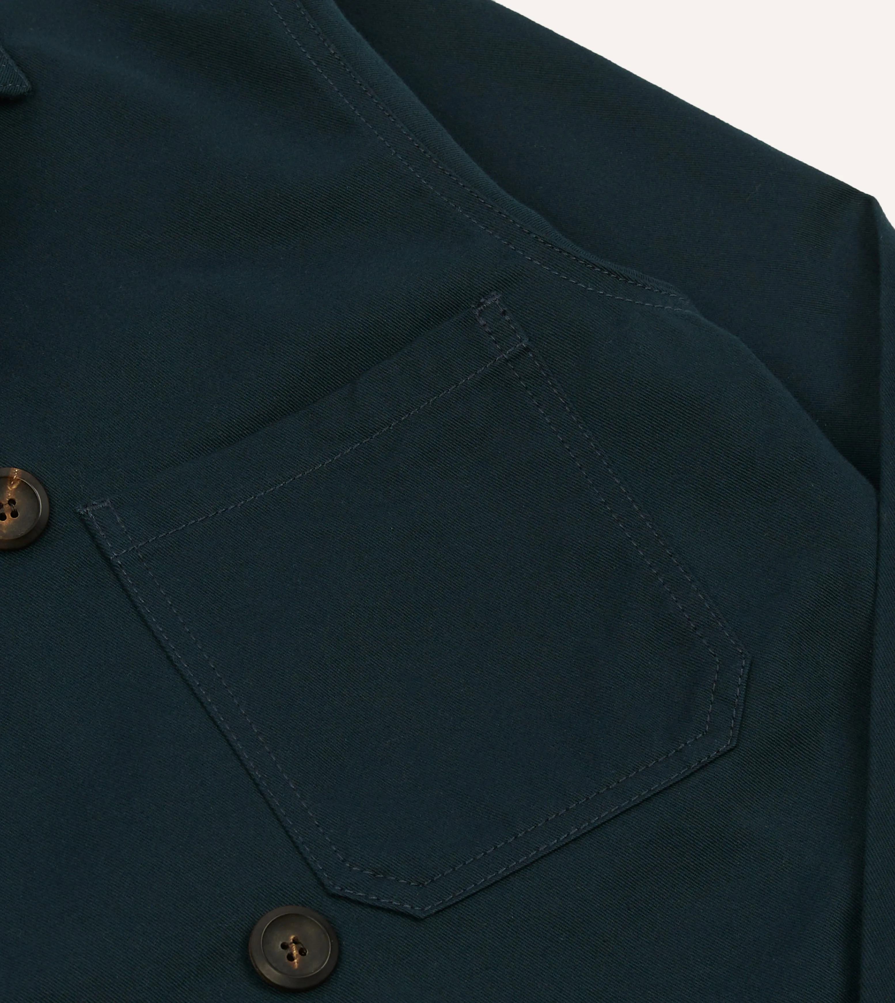 Navy Cotton Double-Breasted Chore Coat