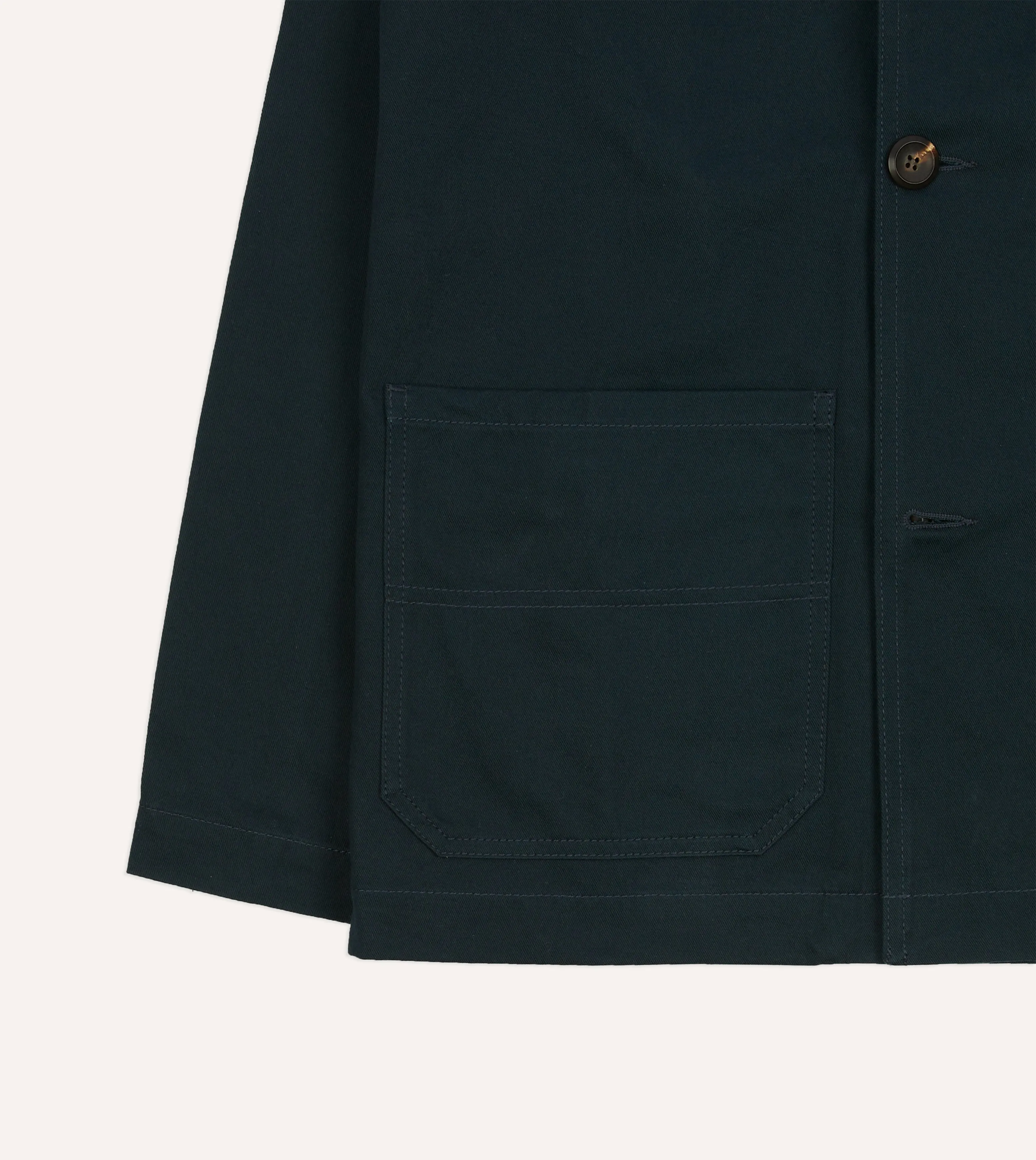 Navy Cotton Double-Breasted Chore Coat