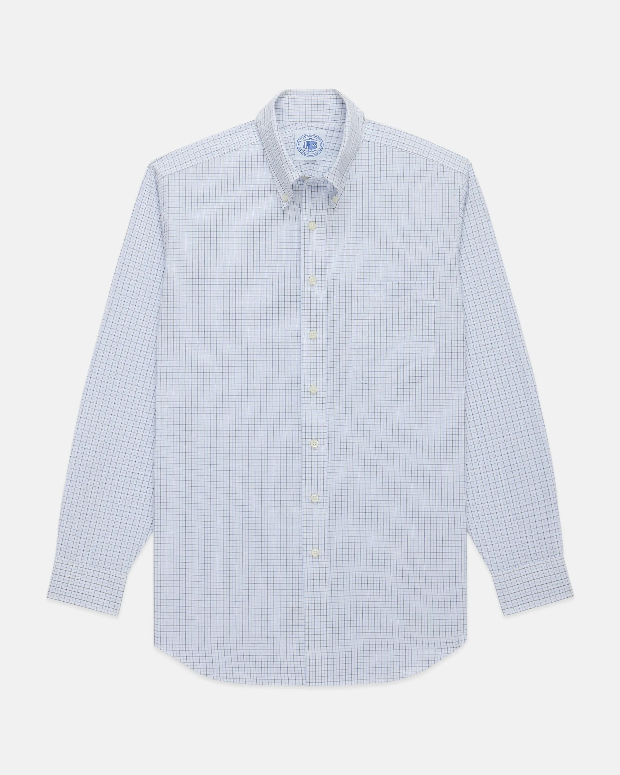 NAVY/LIGHT BLUE TATTERSALL BUTTON DOWN DRESS SHIRT
