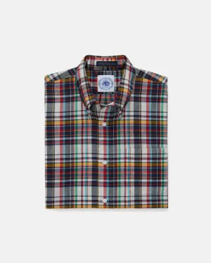 NAVY/YELLOW/GREEN MADRAS SHORT SLEEVE SHIRT