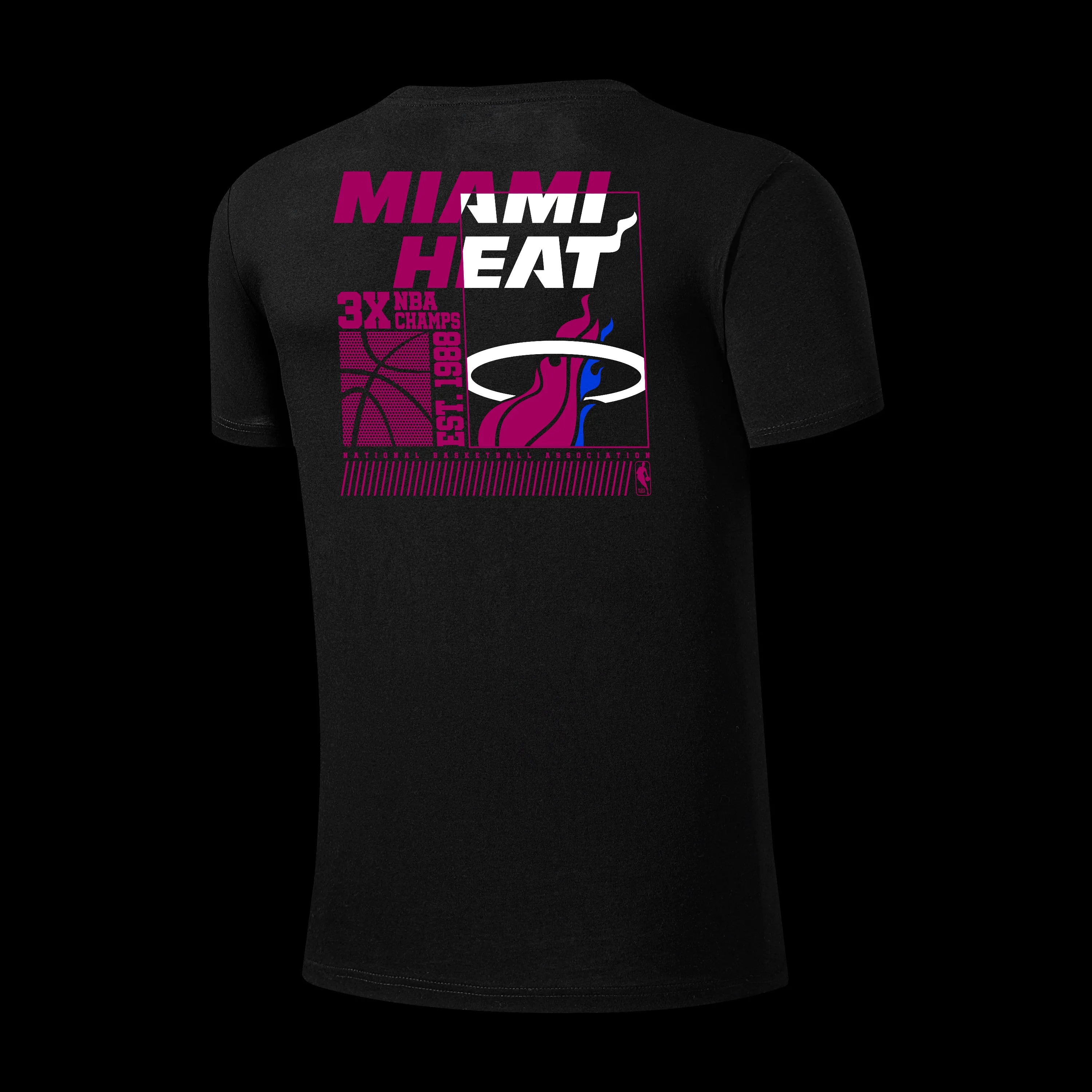 NBA Distressed Front Print Regular Fit T-Shirt - Miami Heat