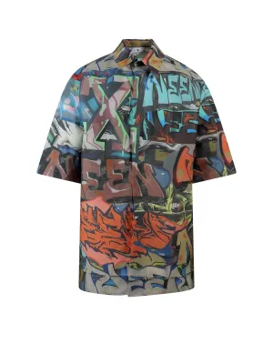 Off-White Graffiti Printed Buttoned Shirt