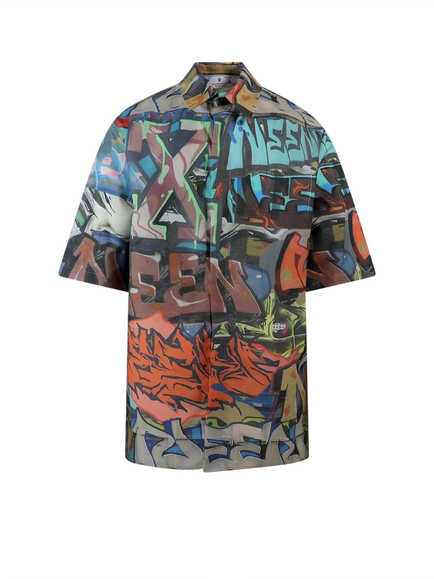 Off-White Graffiti Printed Buttoned Shirt