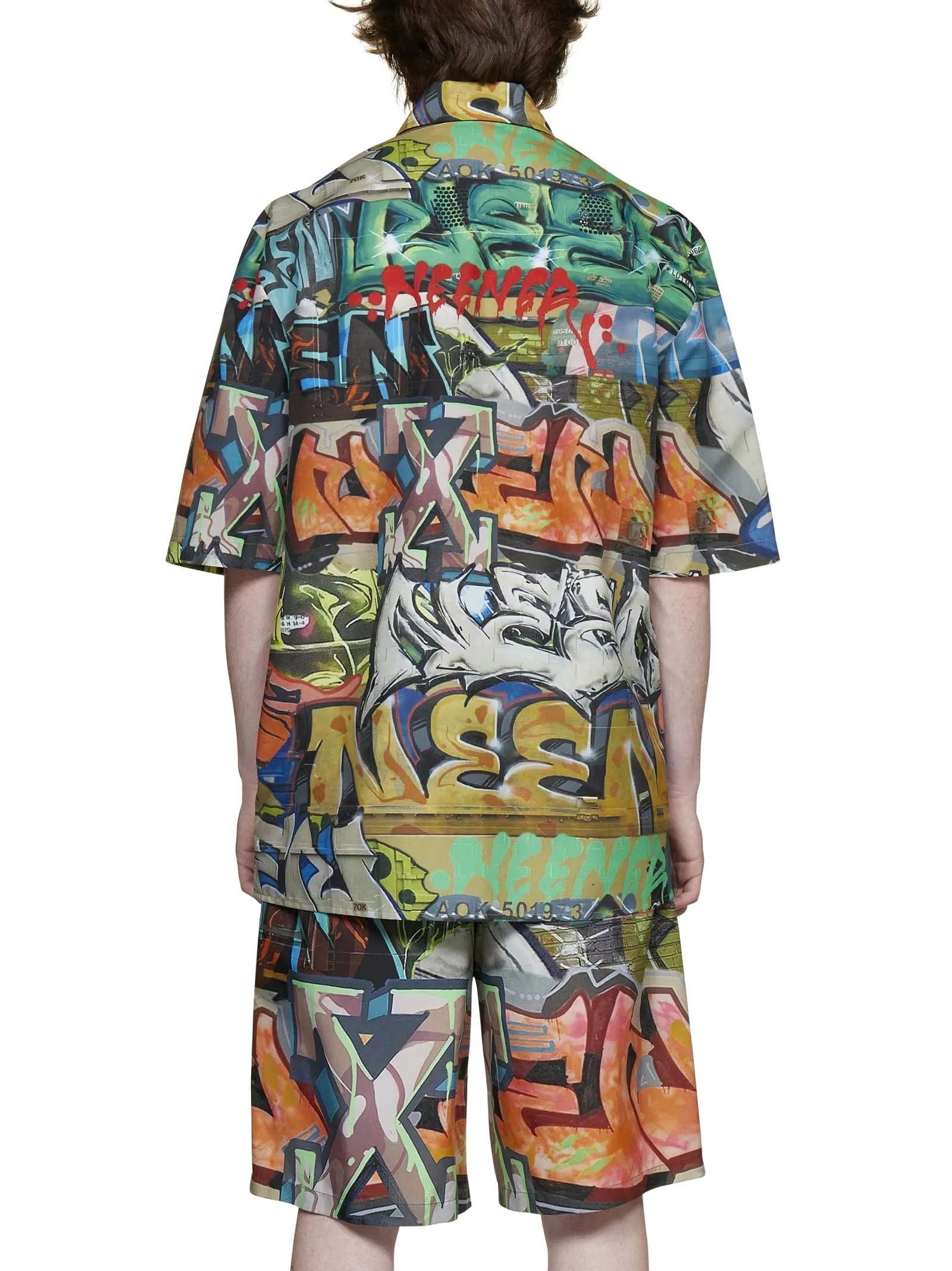 Off-White Graffiti Printed Buttoned Shirt