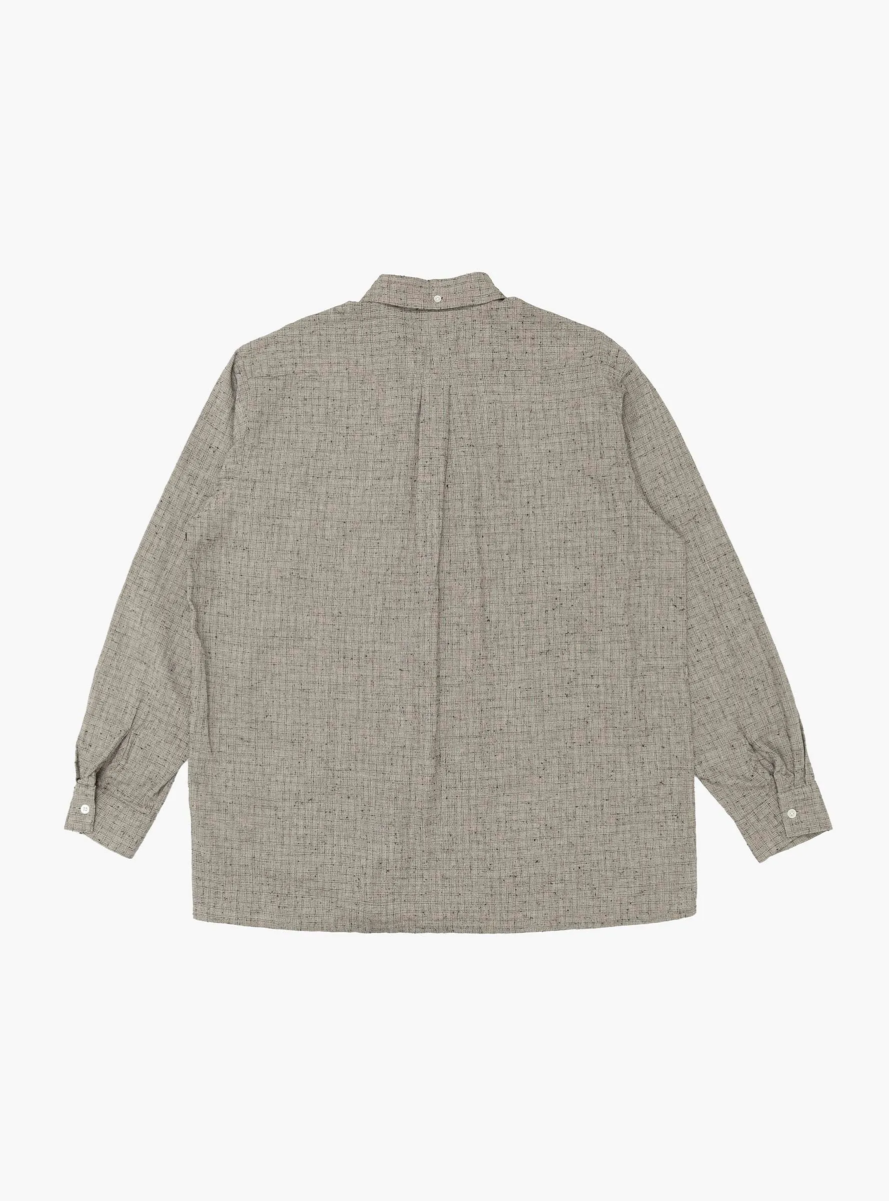 Open B.D. Nep Check Cotton Linen Shirt Beige