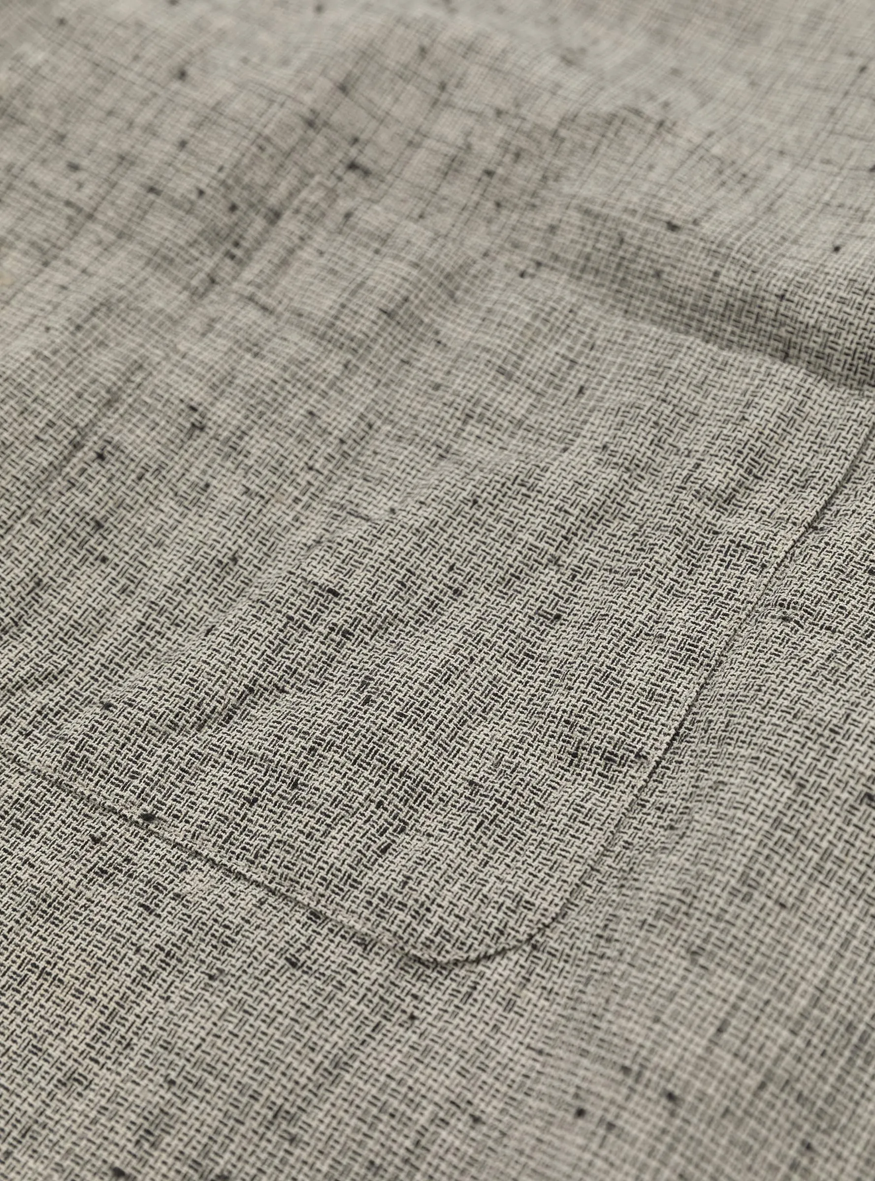 Open B.D. Nep Check Cotton Linen Shirt Beige