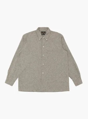 Open B.D. Nep Check Cotton Linen Shirt Beige
