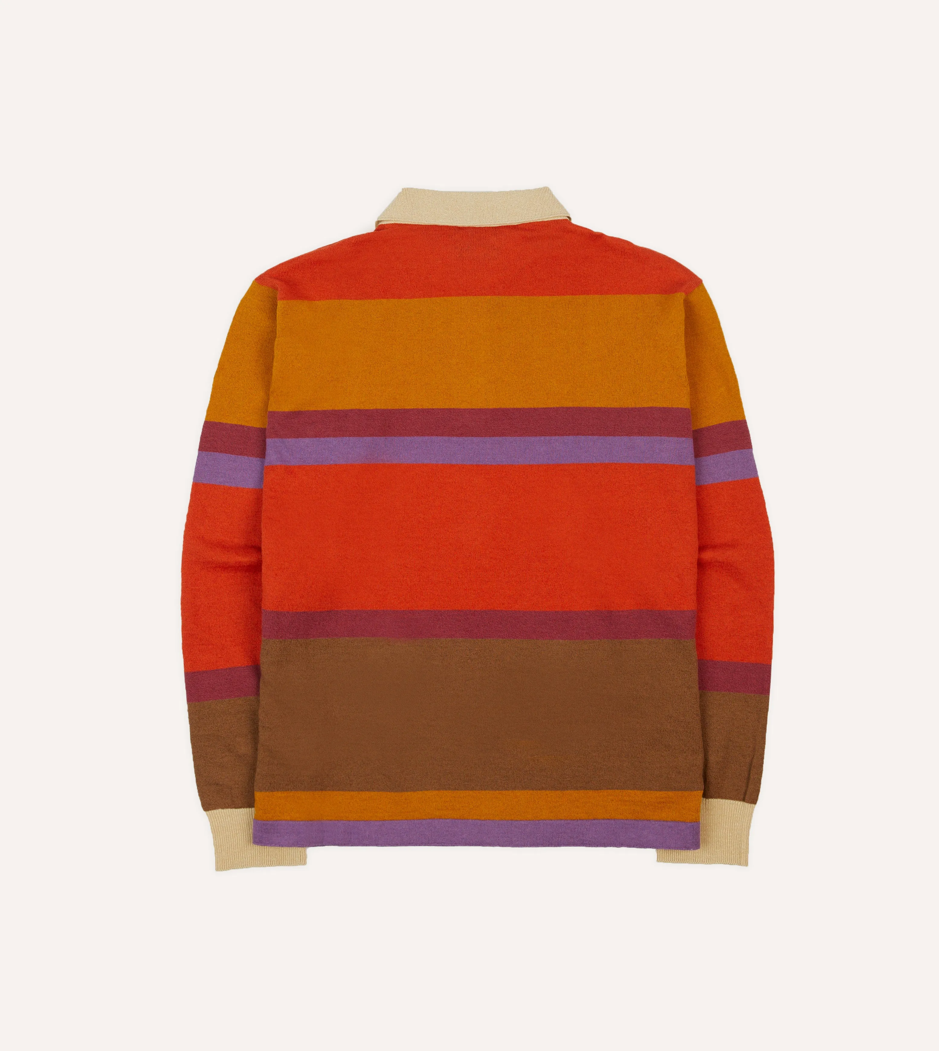 Orange, Brown and Purple Linen Cotton Knitted Rugby Shirt