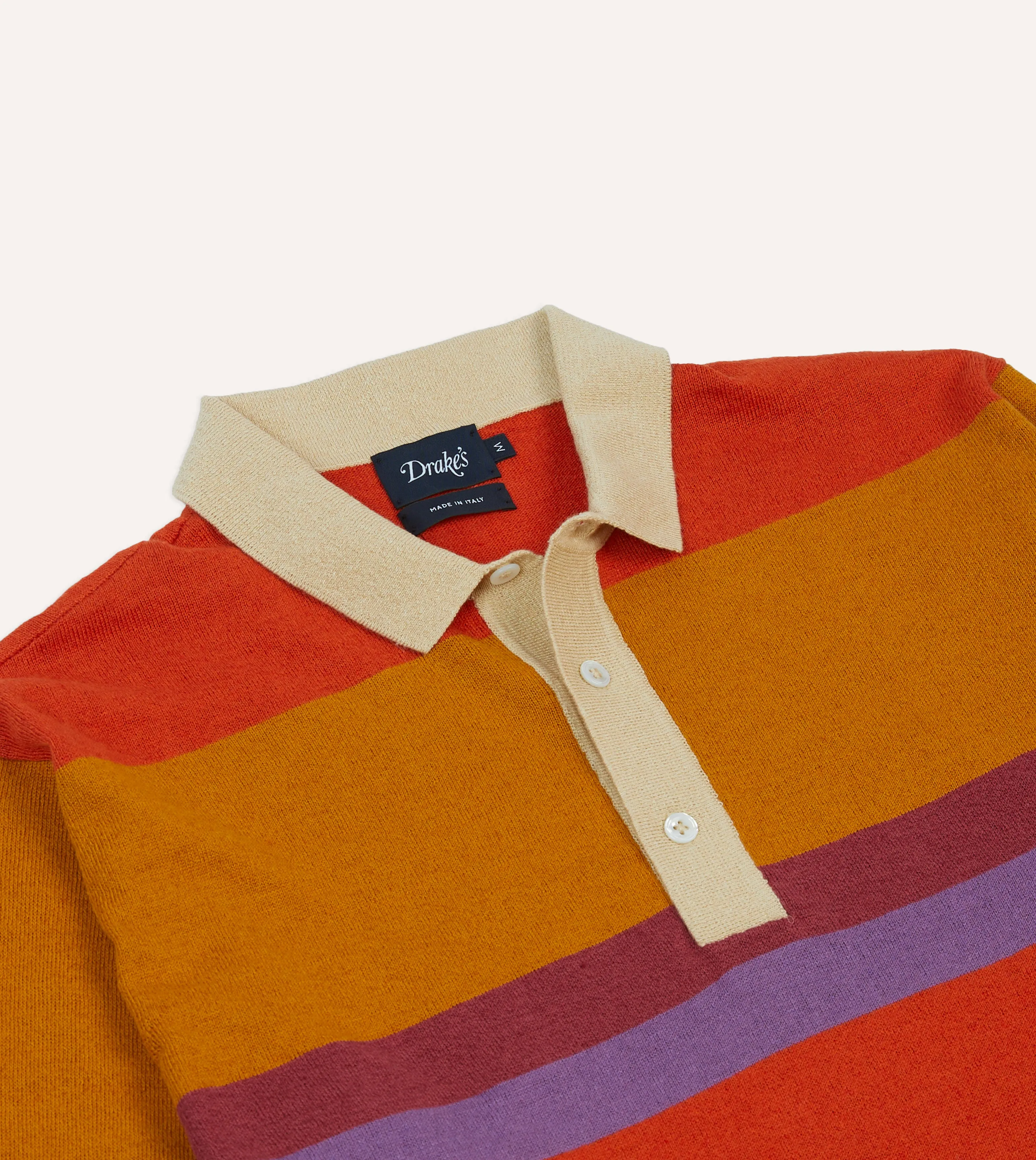 Orange, Brown and Purple Linen Cotton Knitted Rugby Shirt