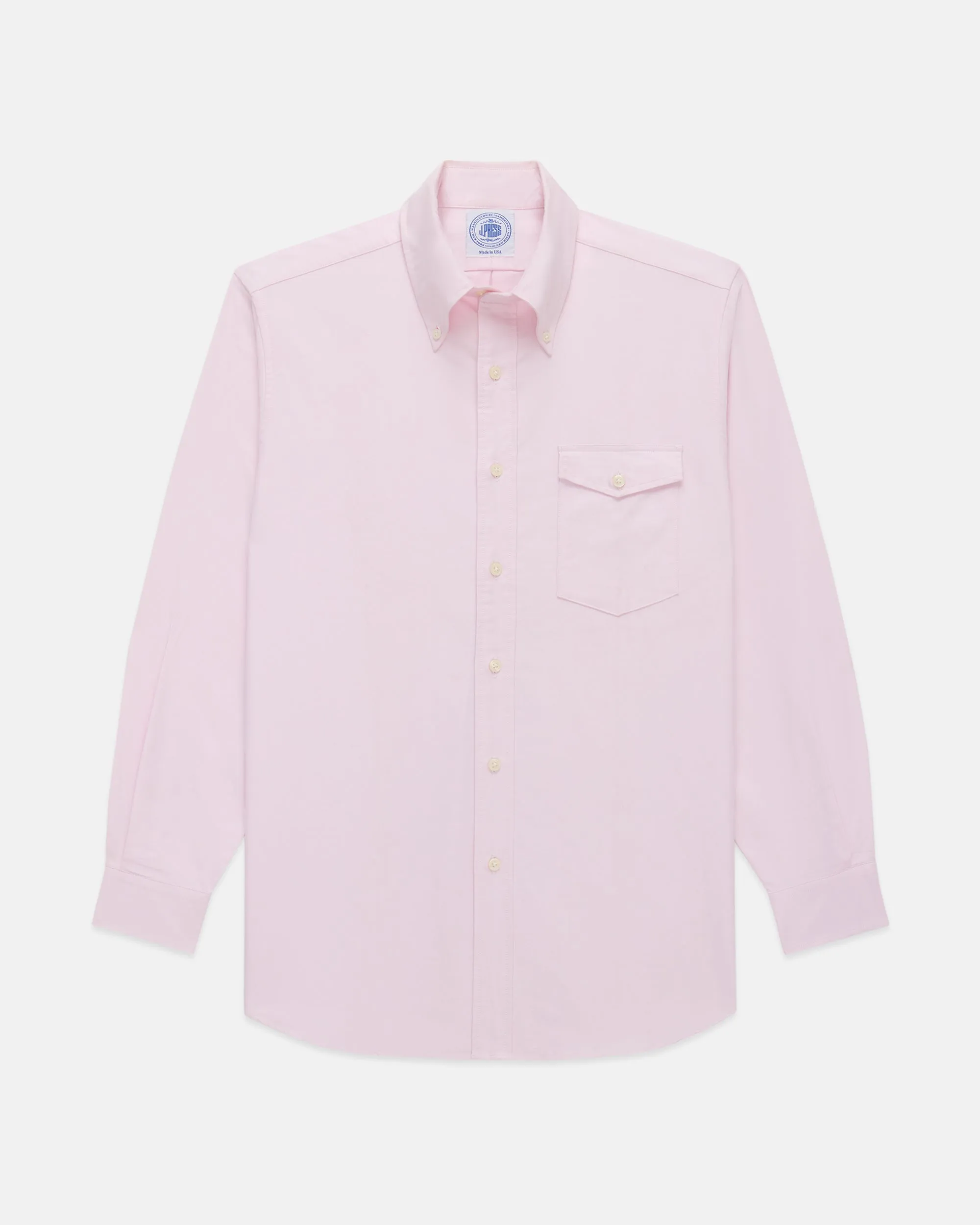 PINK OXFORD BUTTON DOWN SHIRT - FLAP POCKET - TRIM FIT