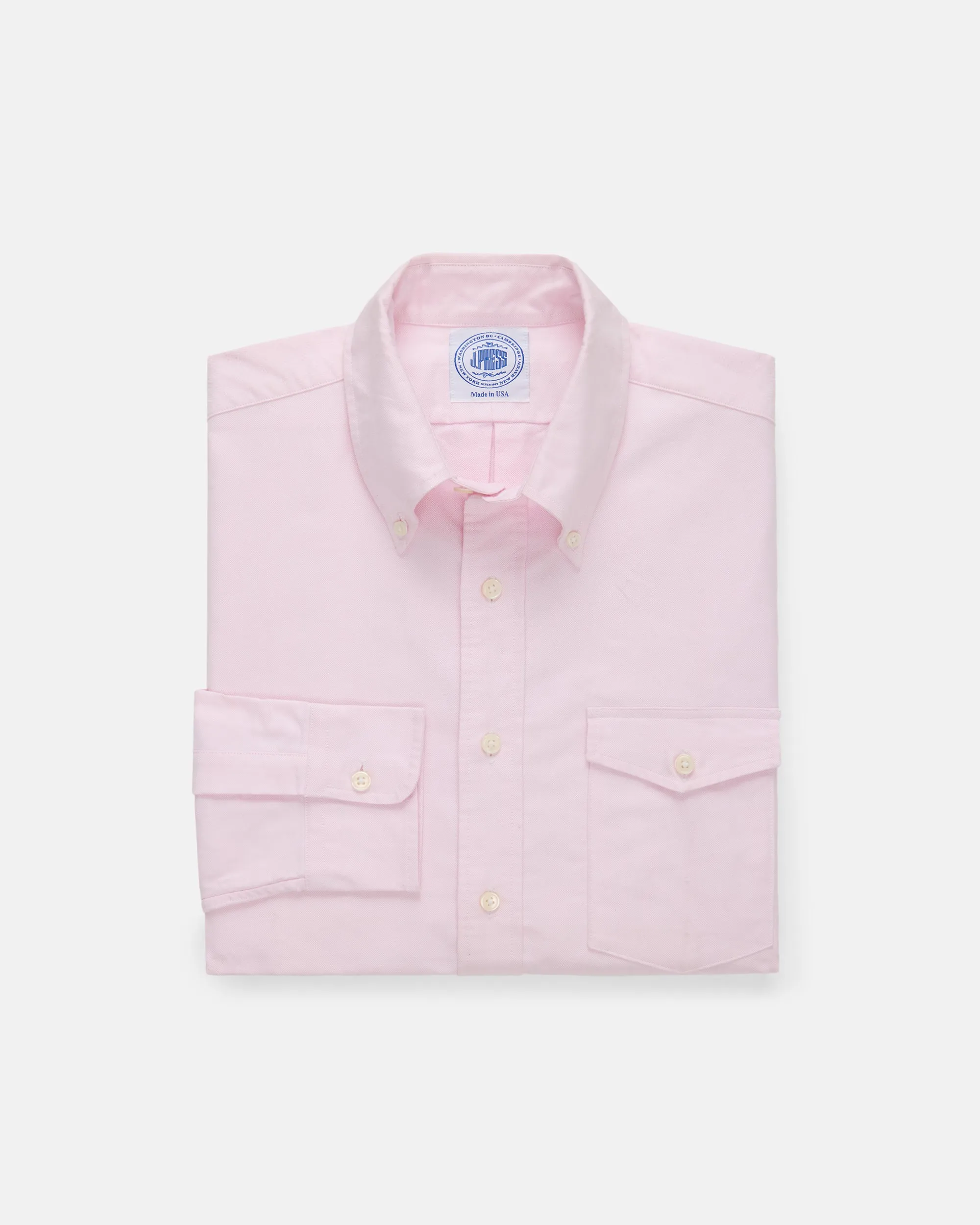 PINK OXFORD BUTTON DOWN SHIRT - FLAP POCKET - TRIM FIT