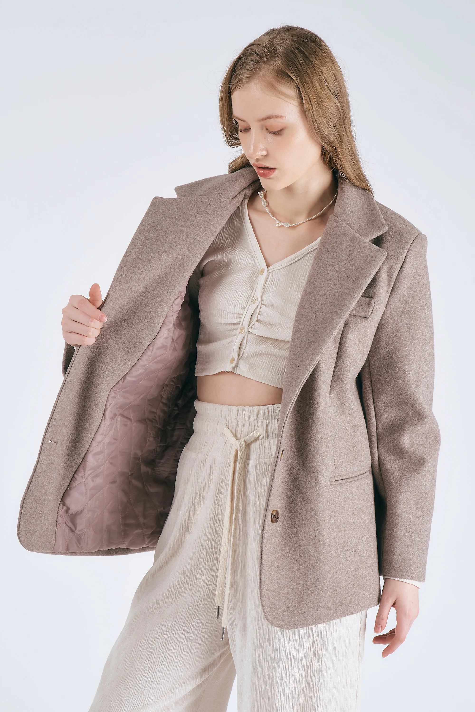 Poppy Woolblend Quilted Blazer