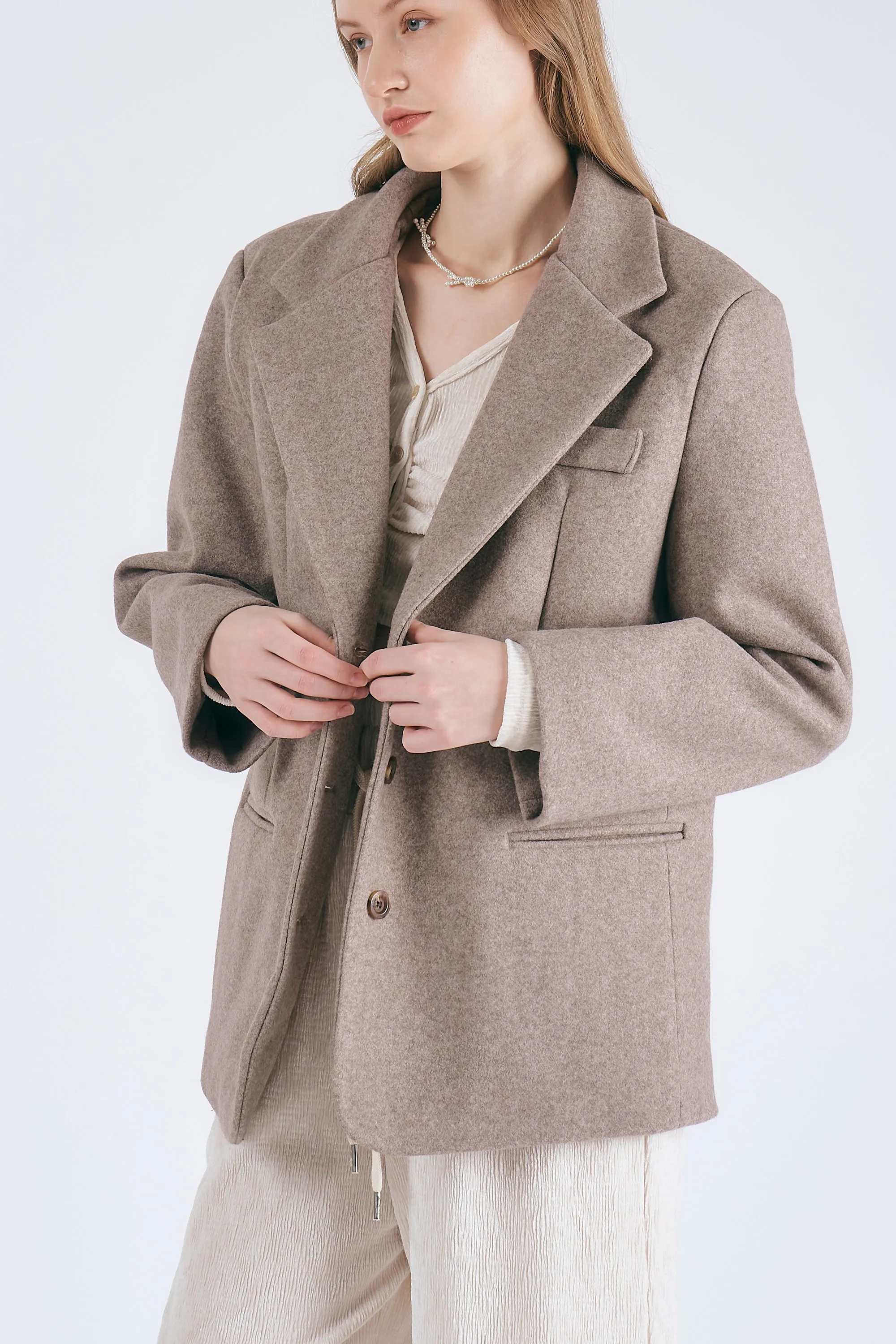 Poppy Woolblend Quilted Blazer