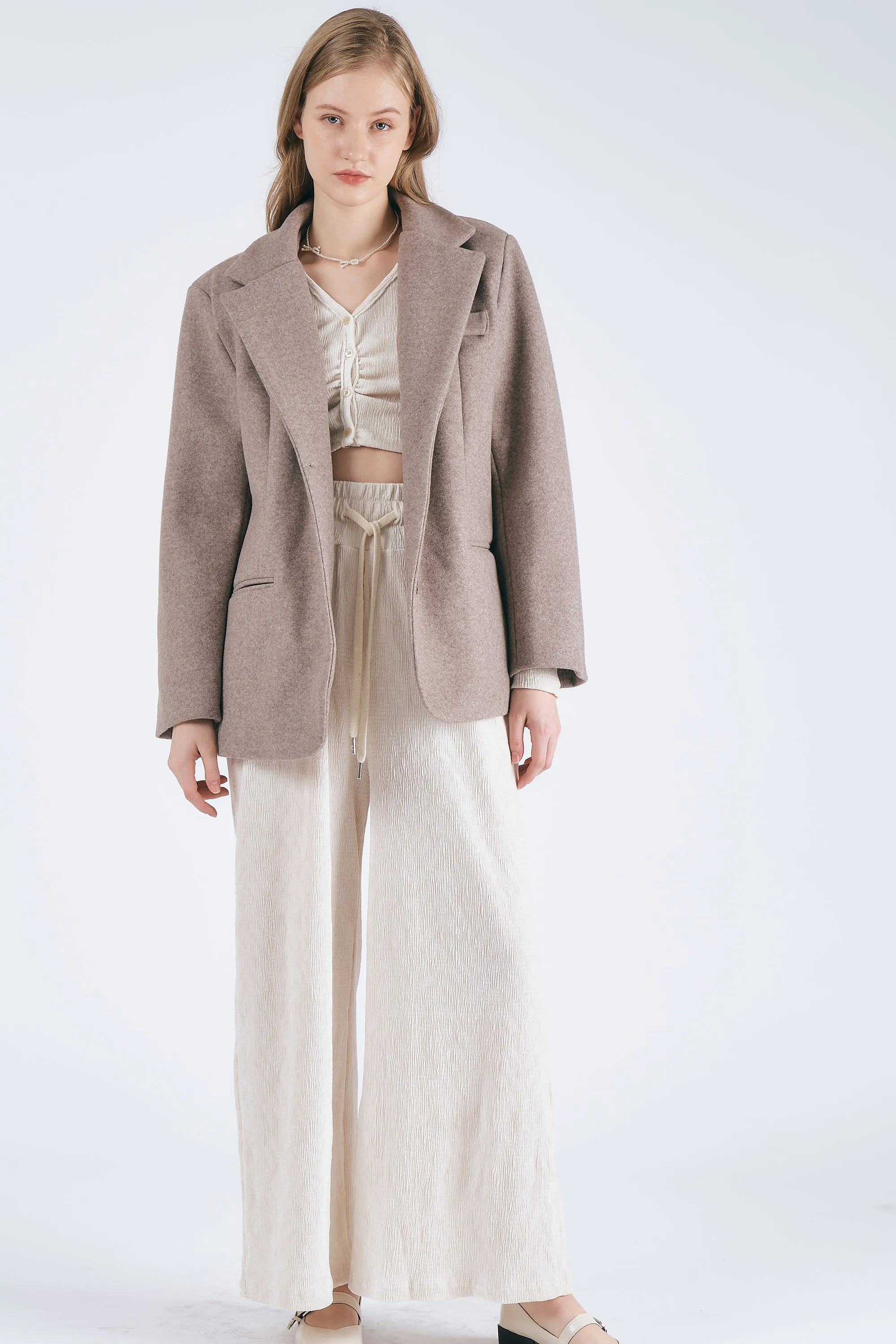 Poppy Woolblend Quilted Blazer