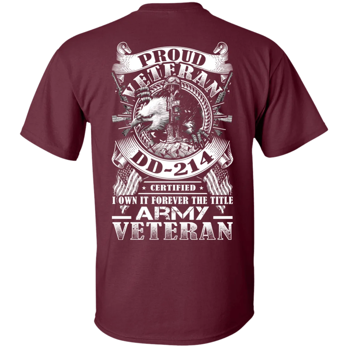 Proud Army Veteran DD214 Back T Shirts