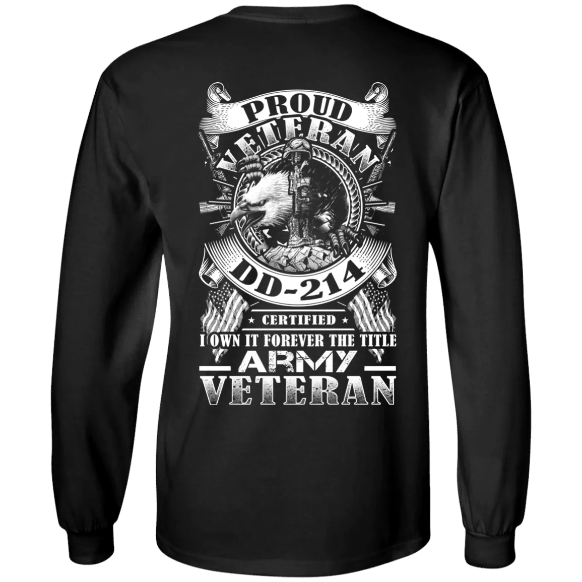 Proud Army Veteran DD214 Back T Shirts