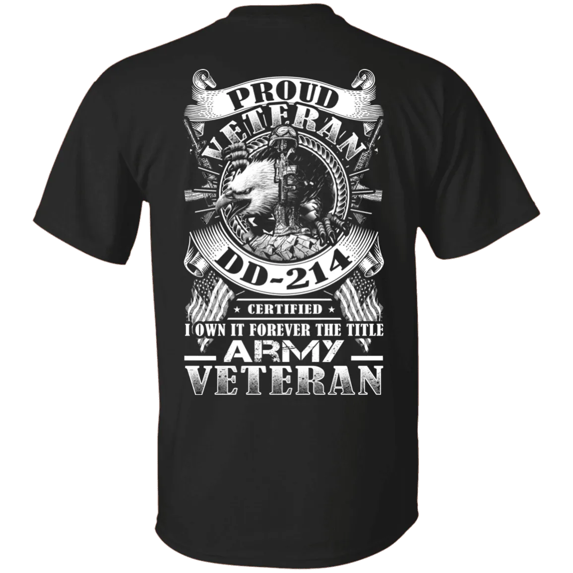 Proud Army Veteran DD214 Back T Shirts