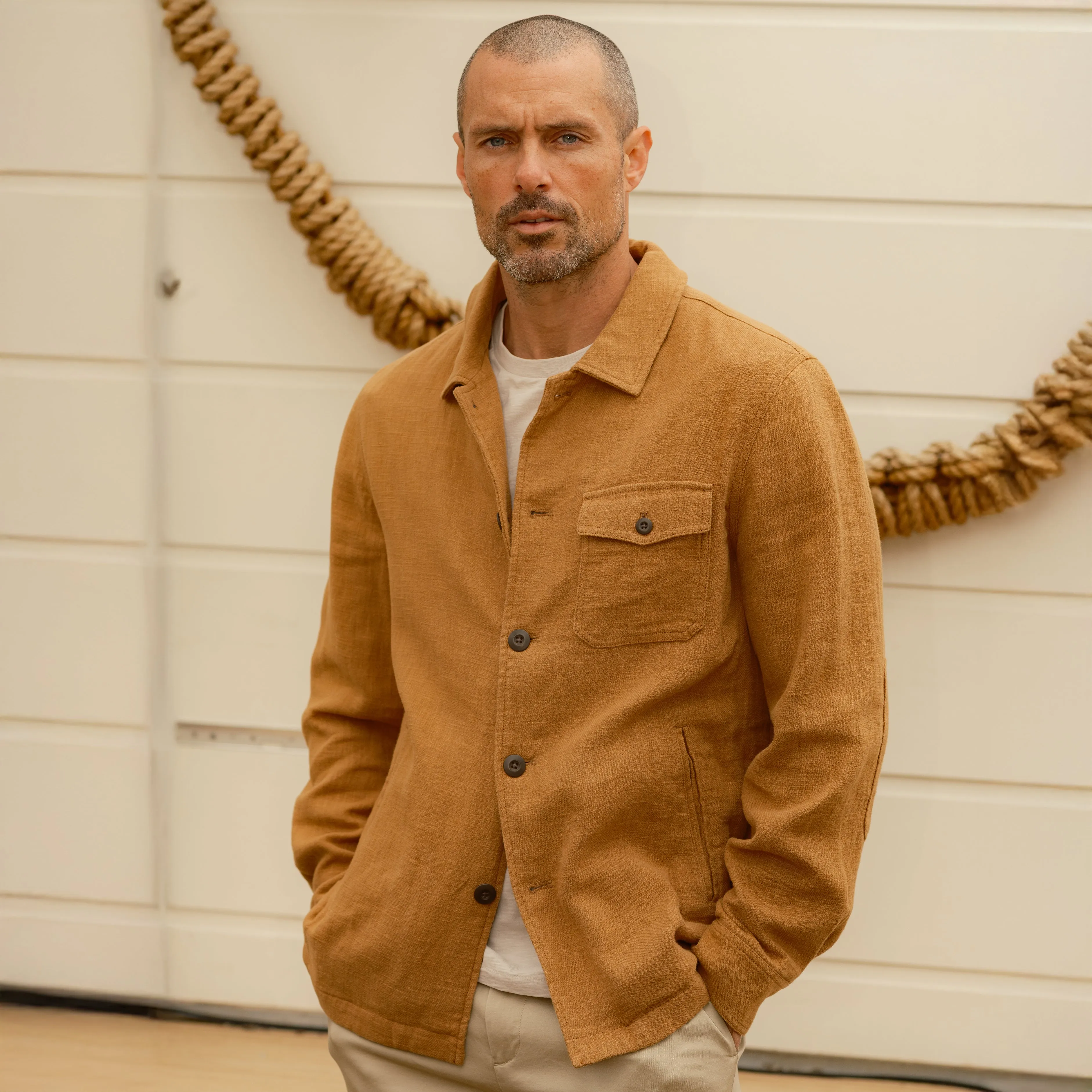 Ramie Chore Jacket - Tobacco