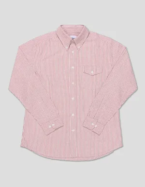 RED STRIPE ENZYME-WASH OXFORD SHIRT - FLAP POCKET