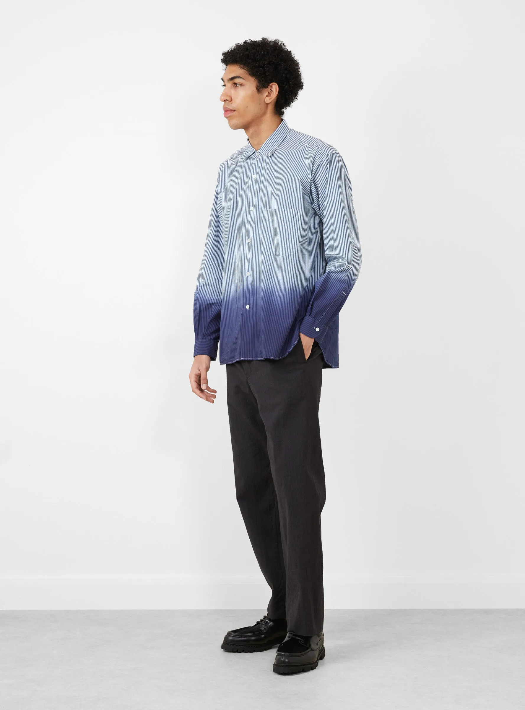 Regular Collar Gradient Wind Shirt Navy