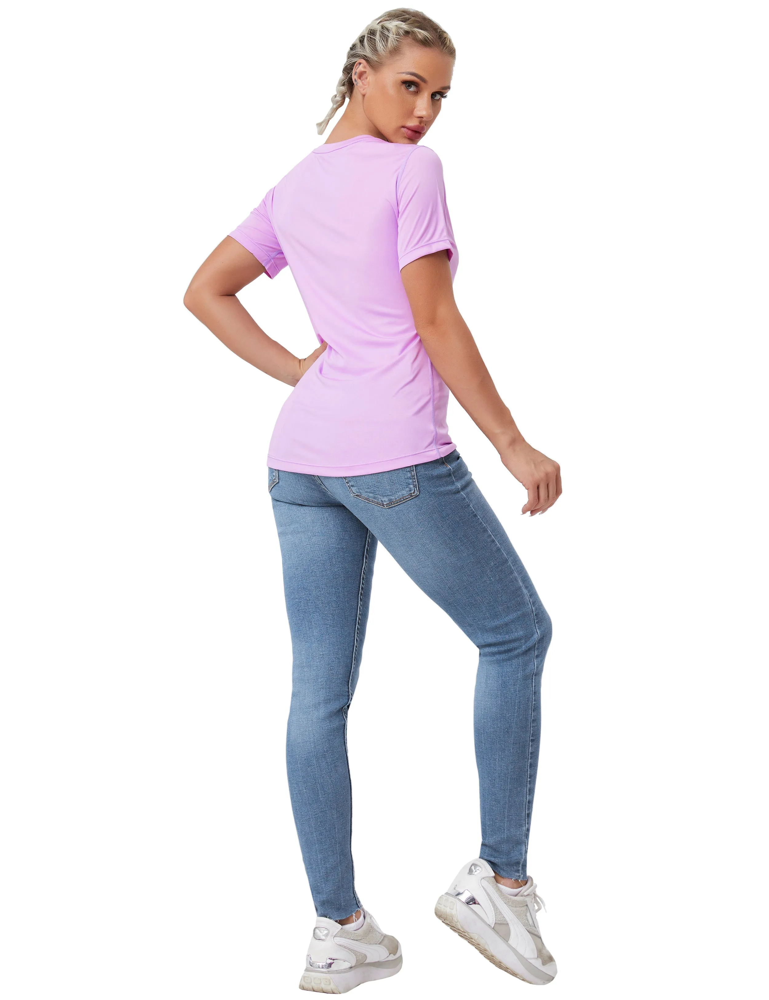 Short Sleeve Athletic Shirts purple_Jogging