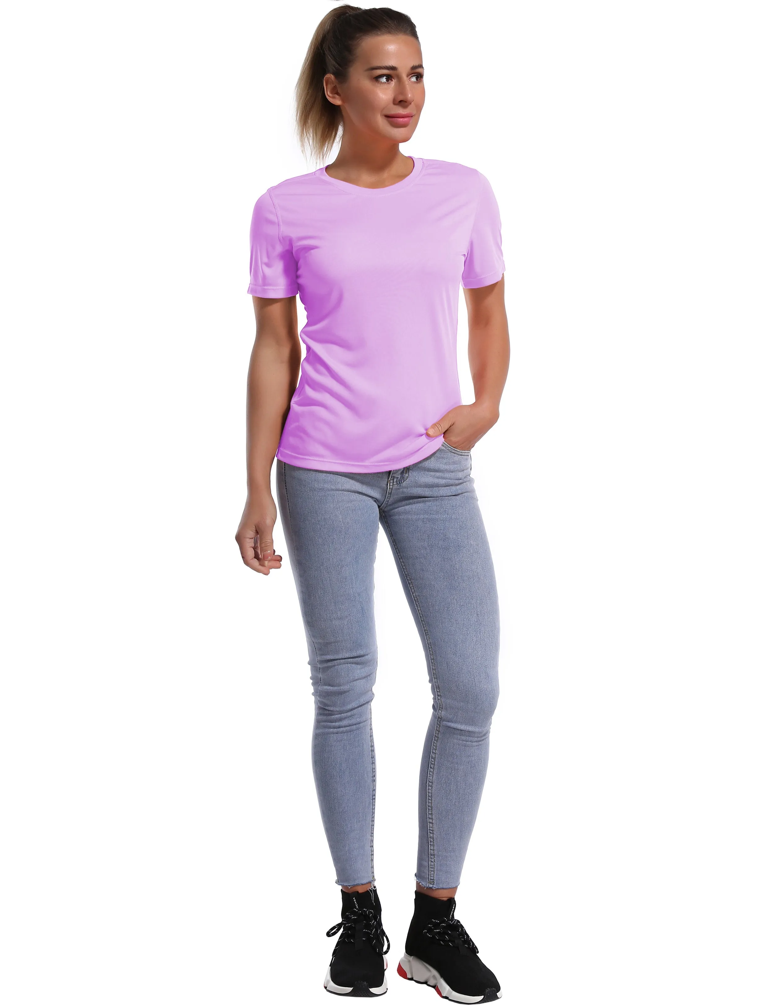 Short Sleeve Athletic Shirts purple_Jogging