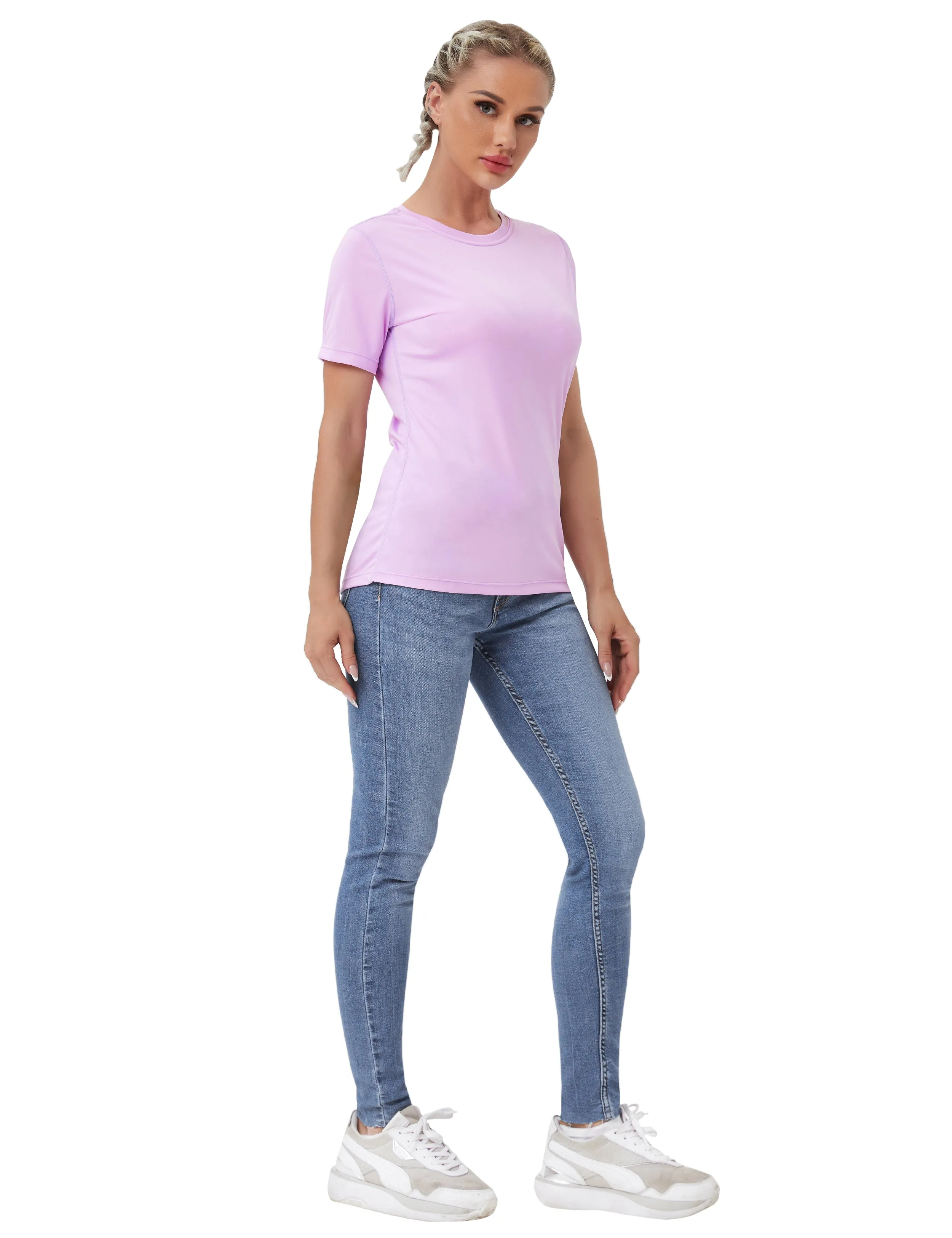 Short Sleeve Athletic Shirts purple_Jogging