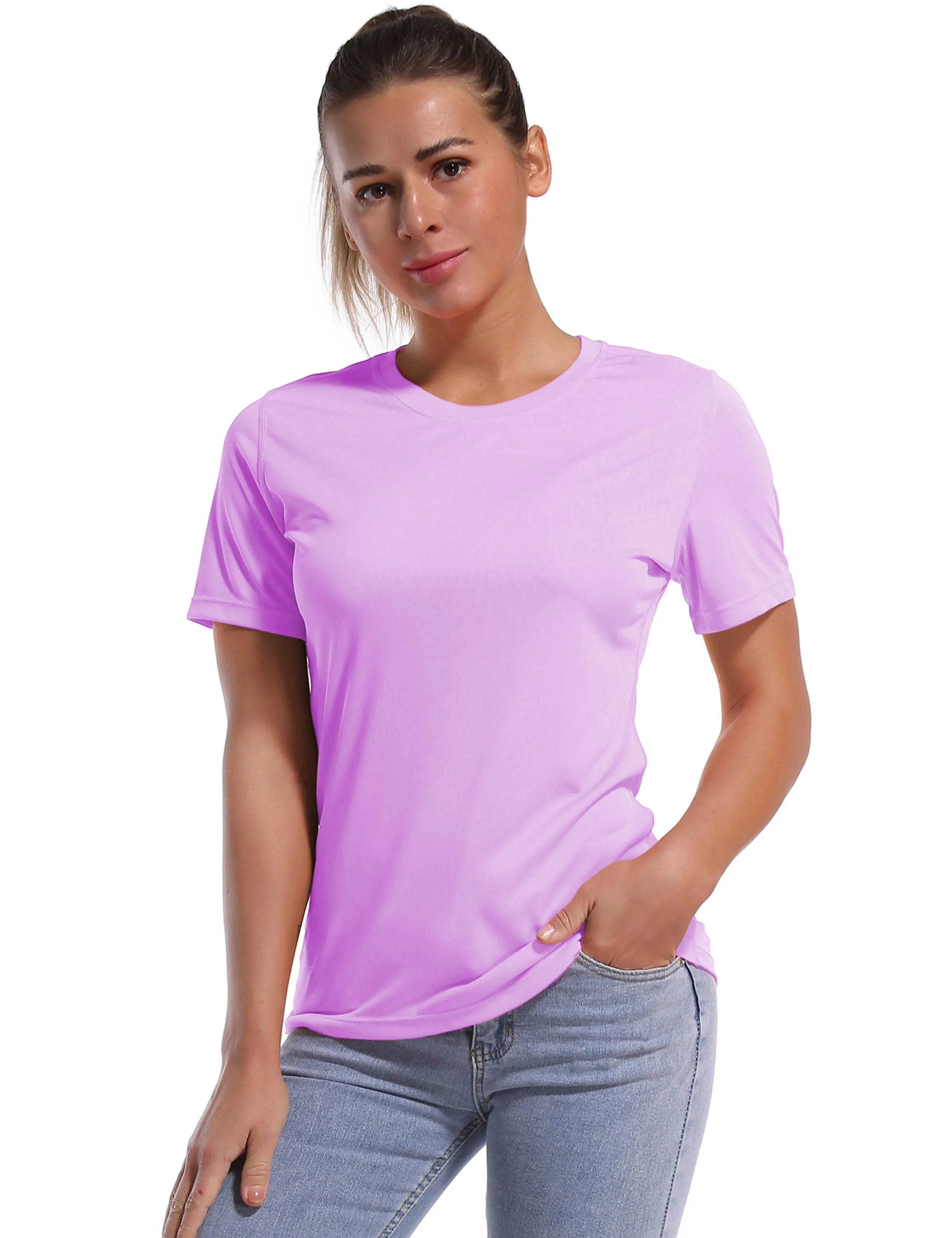 Short Sleeve Athletic Shirts purple_Jogging