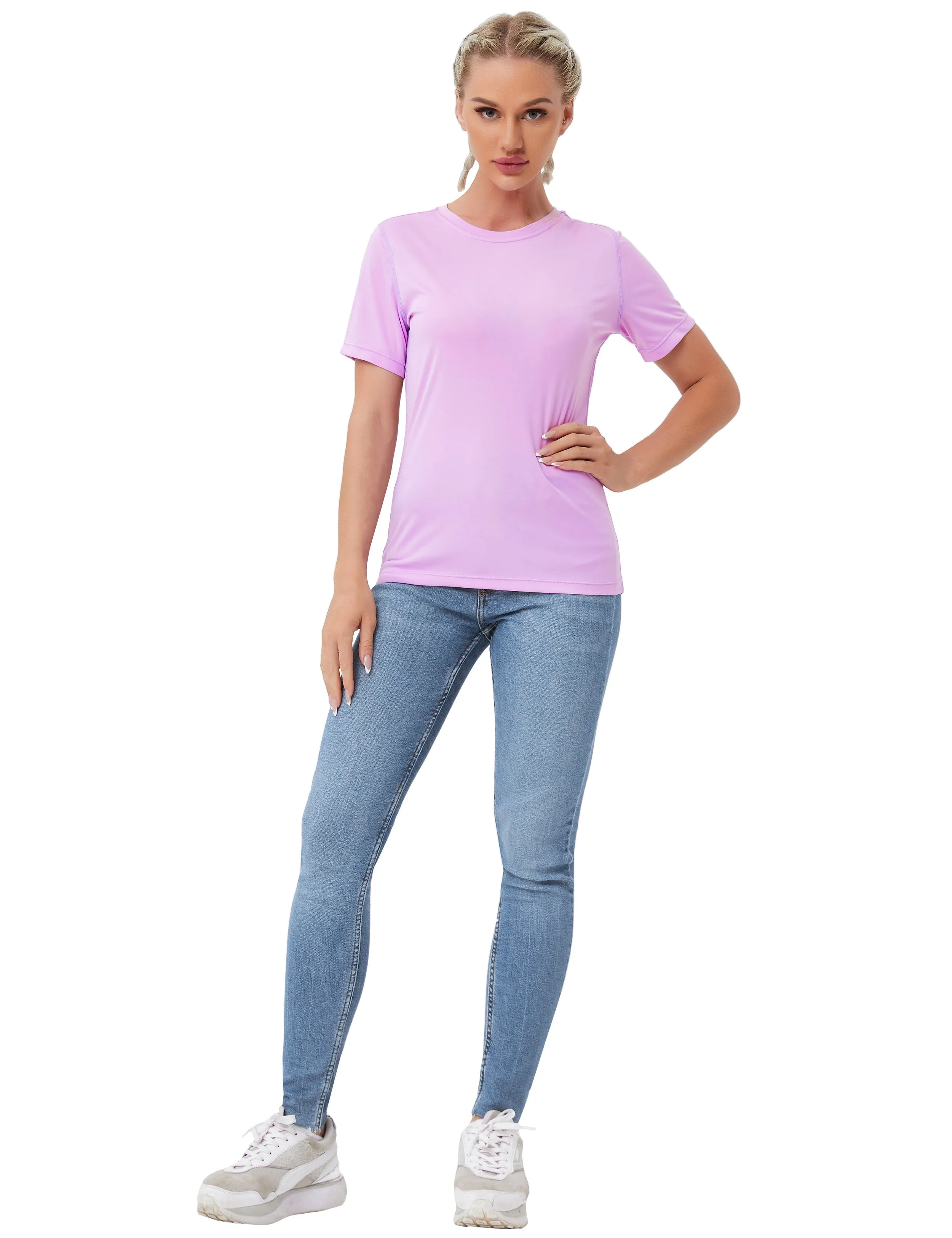 Short Sleeve Athletic Shirts purple_Jogging