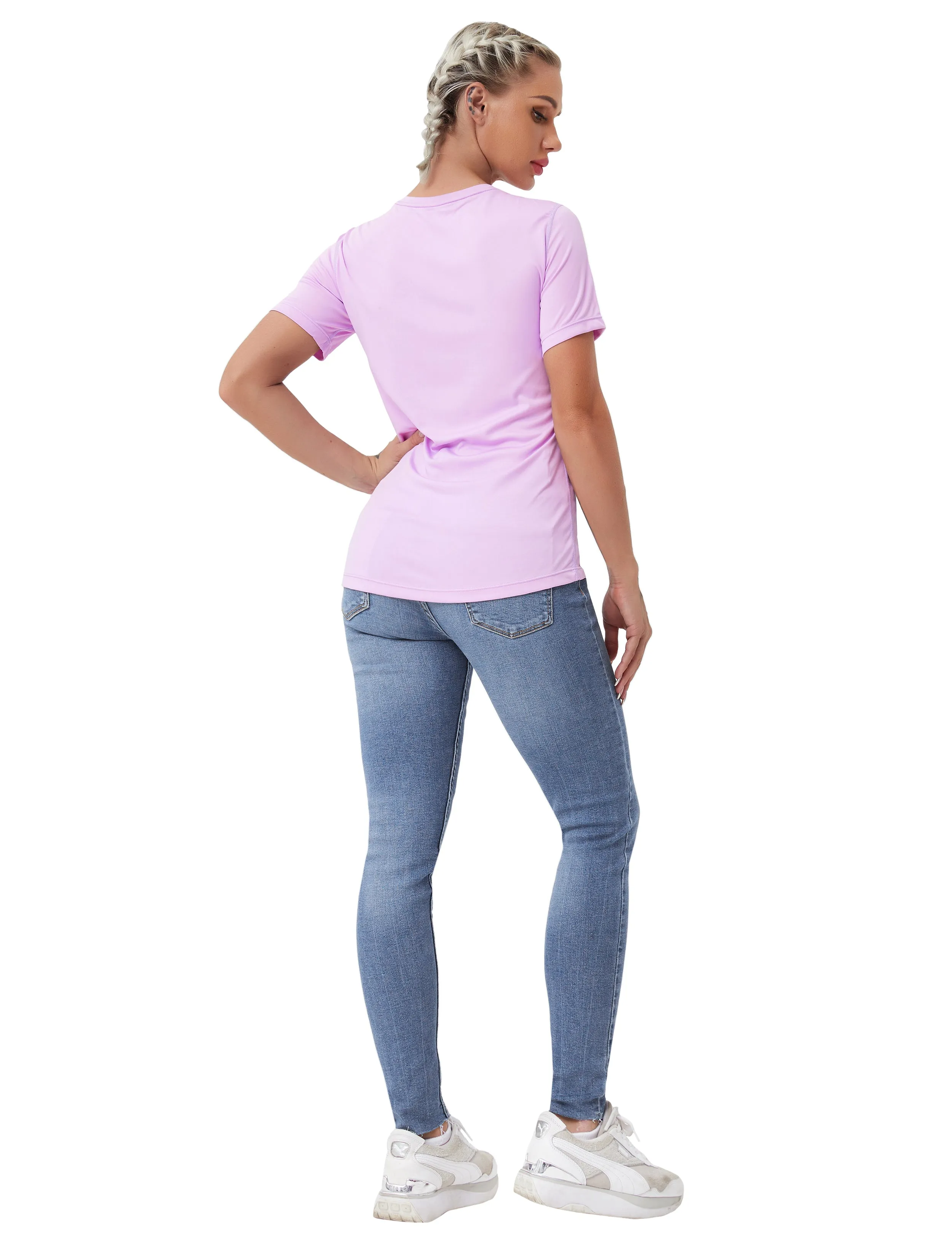 Short Sleeve Athletic Shirts purple_Jogging