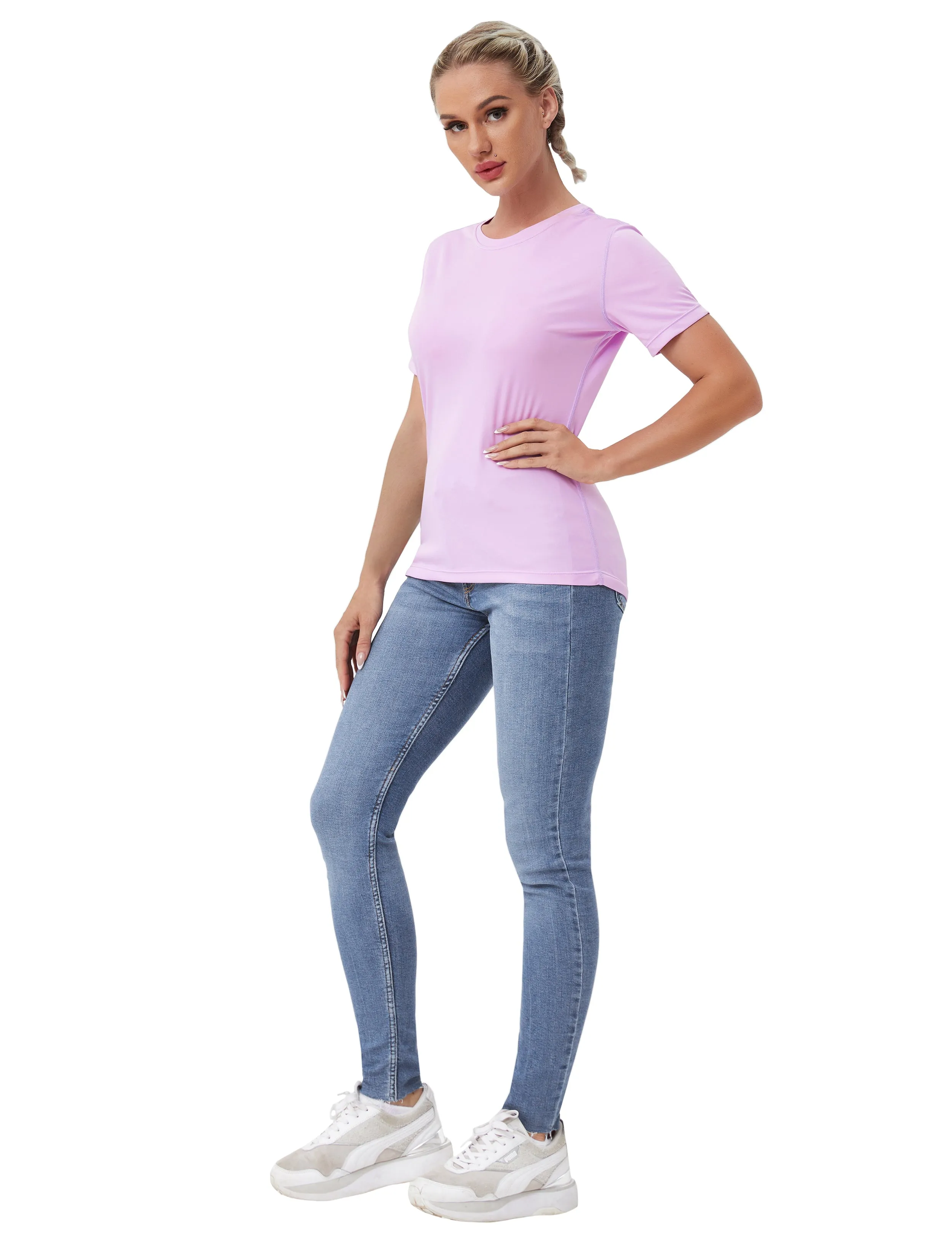 Short Sleeve Athletic Shirts purple_Jogging