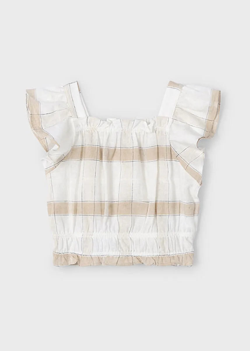 Sidney Plaid Linen Top - Cinnamon