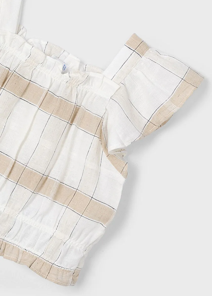 Sidney Plaid Linen Top - Cinnamon