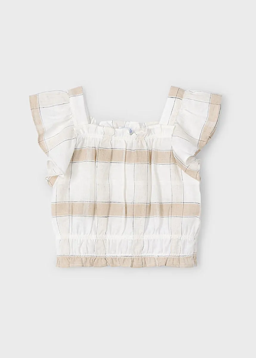 Sidney Plaid Linen Top - Cinnamon