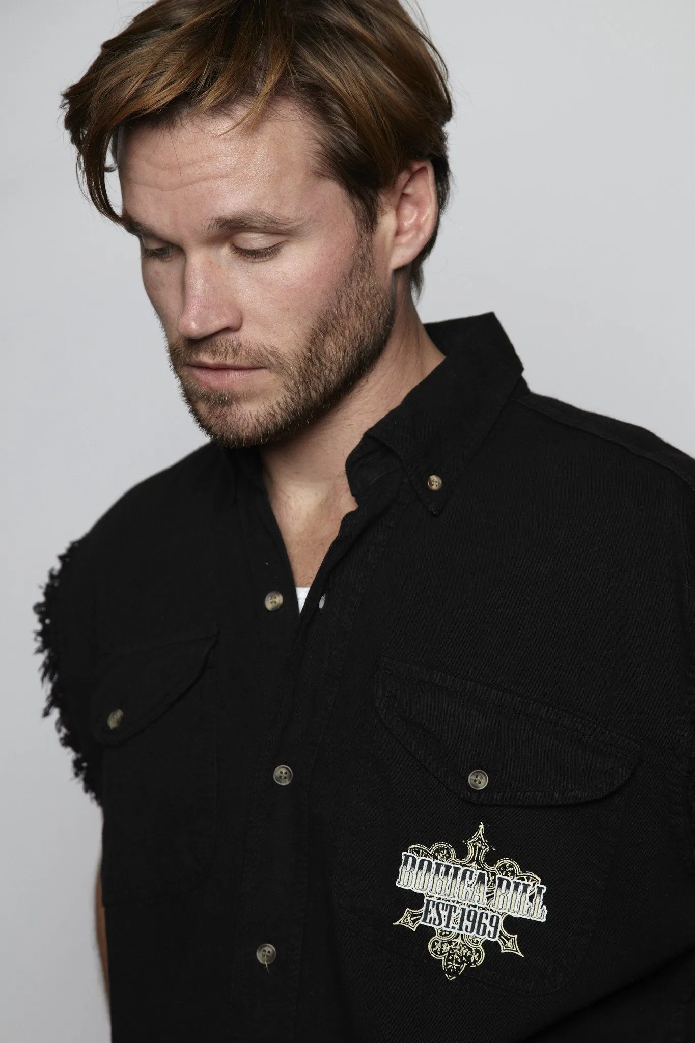 Six Gun Frayed Button Shirt