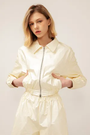 Sofia Crinkled Bomber Jacket