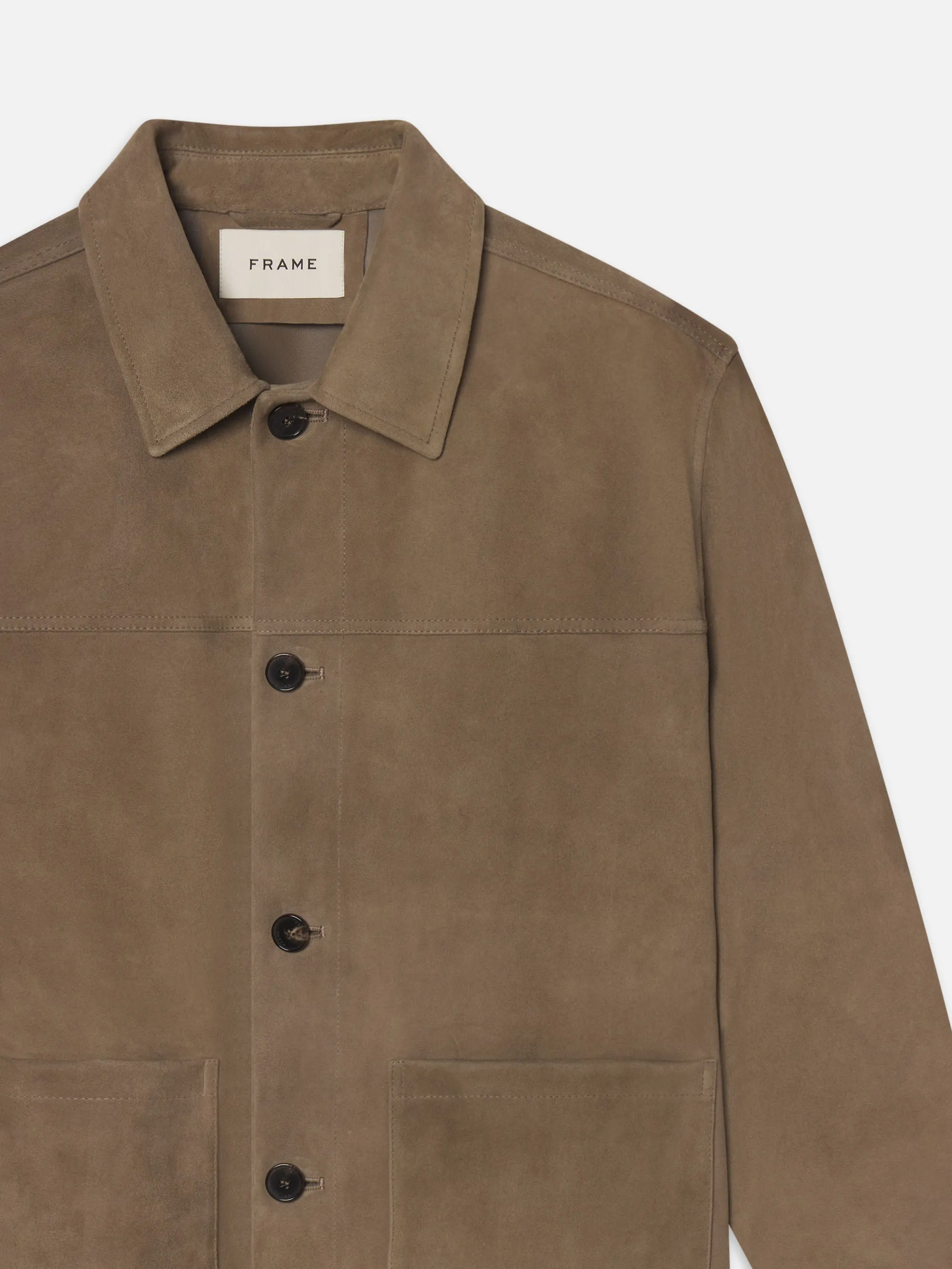 Suede Chore Coat -- Dark Beige