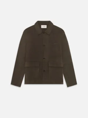 Suede Chore Coat -- Dark Brown