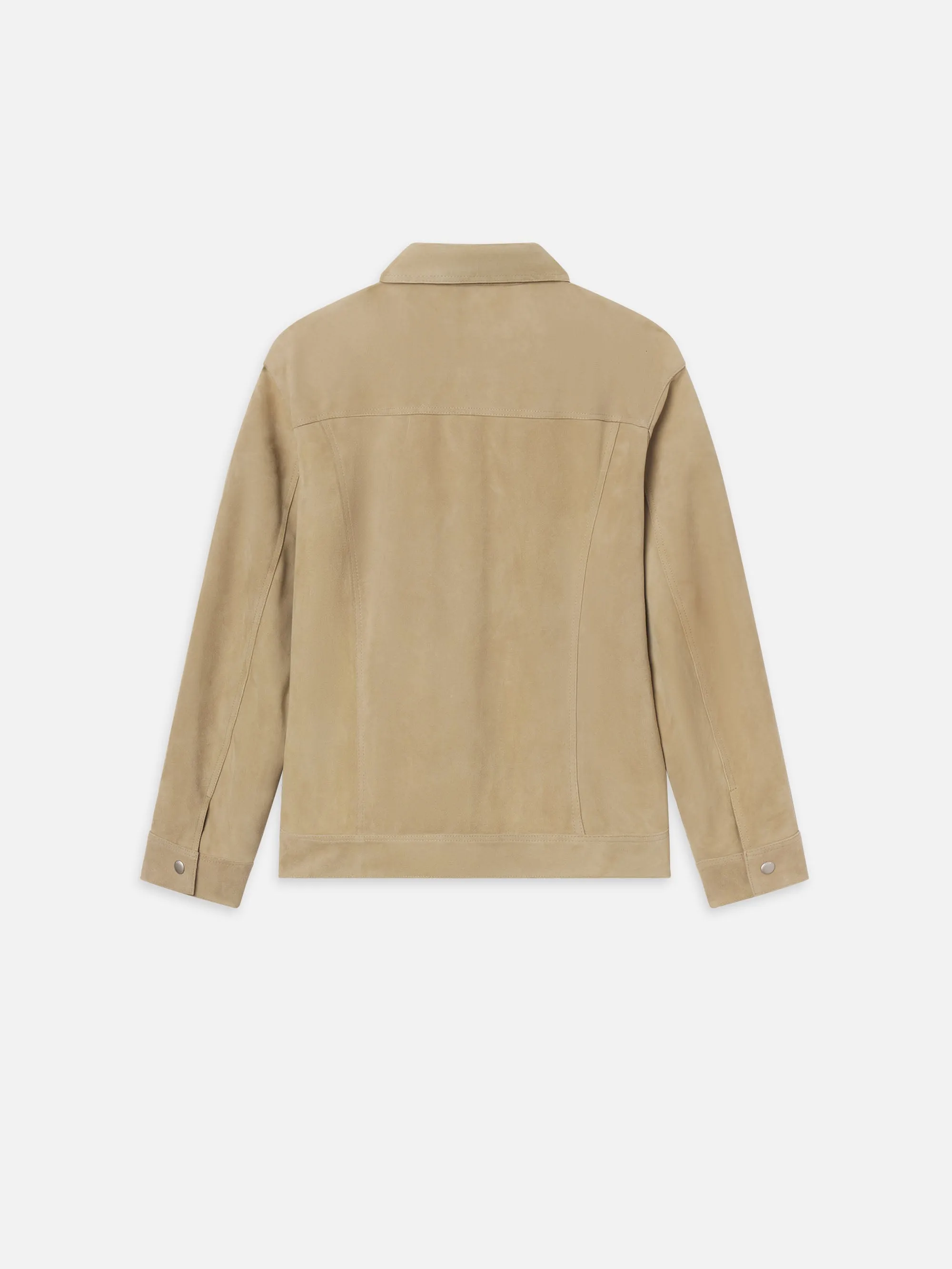 Suede Trucker Jacket -- Oxford Beige