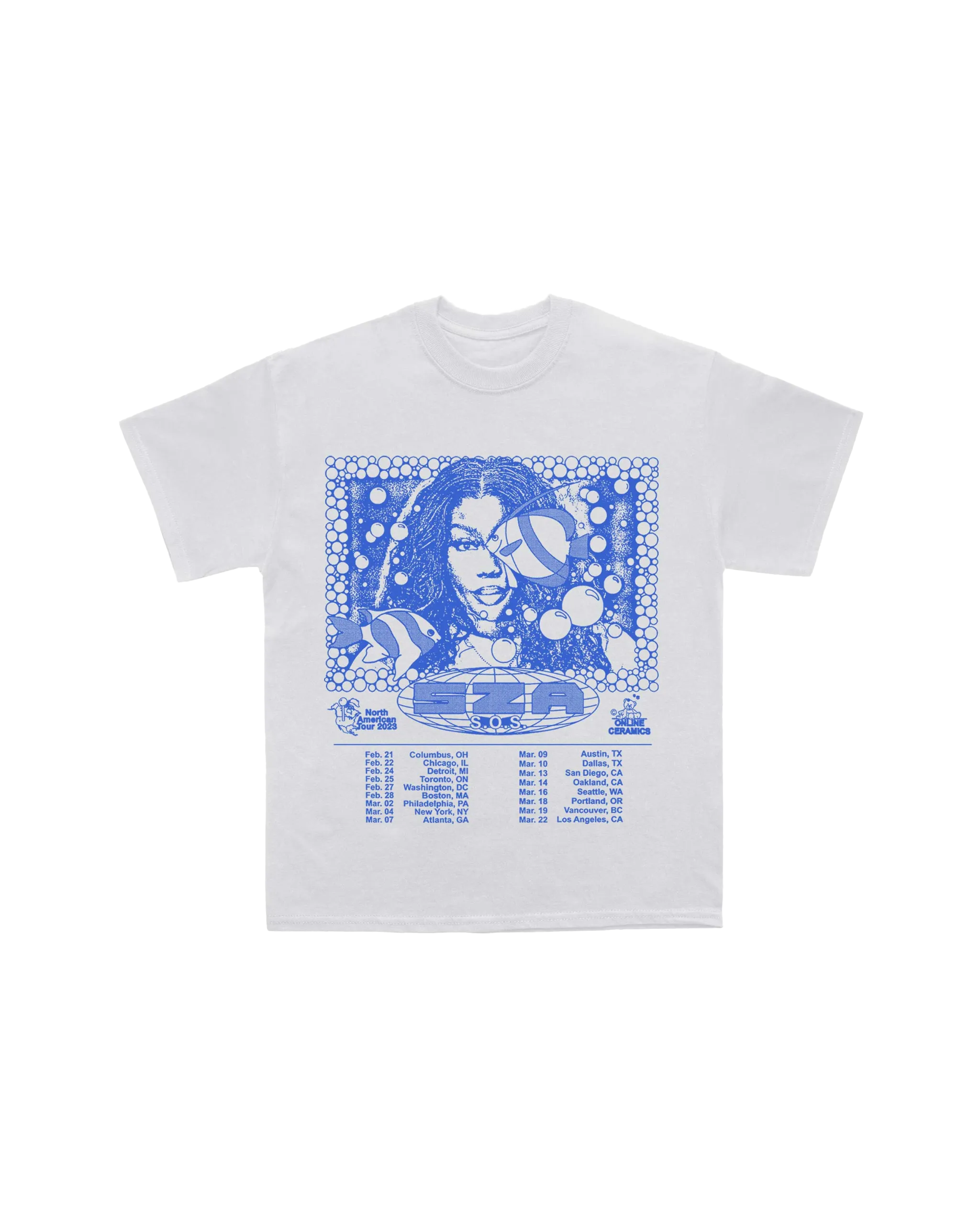 Sza - White SOS North America Tour T-Shirt