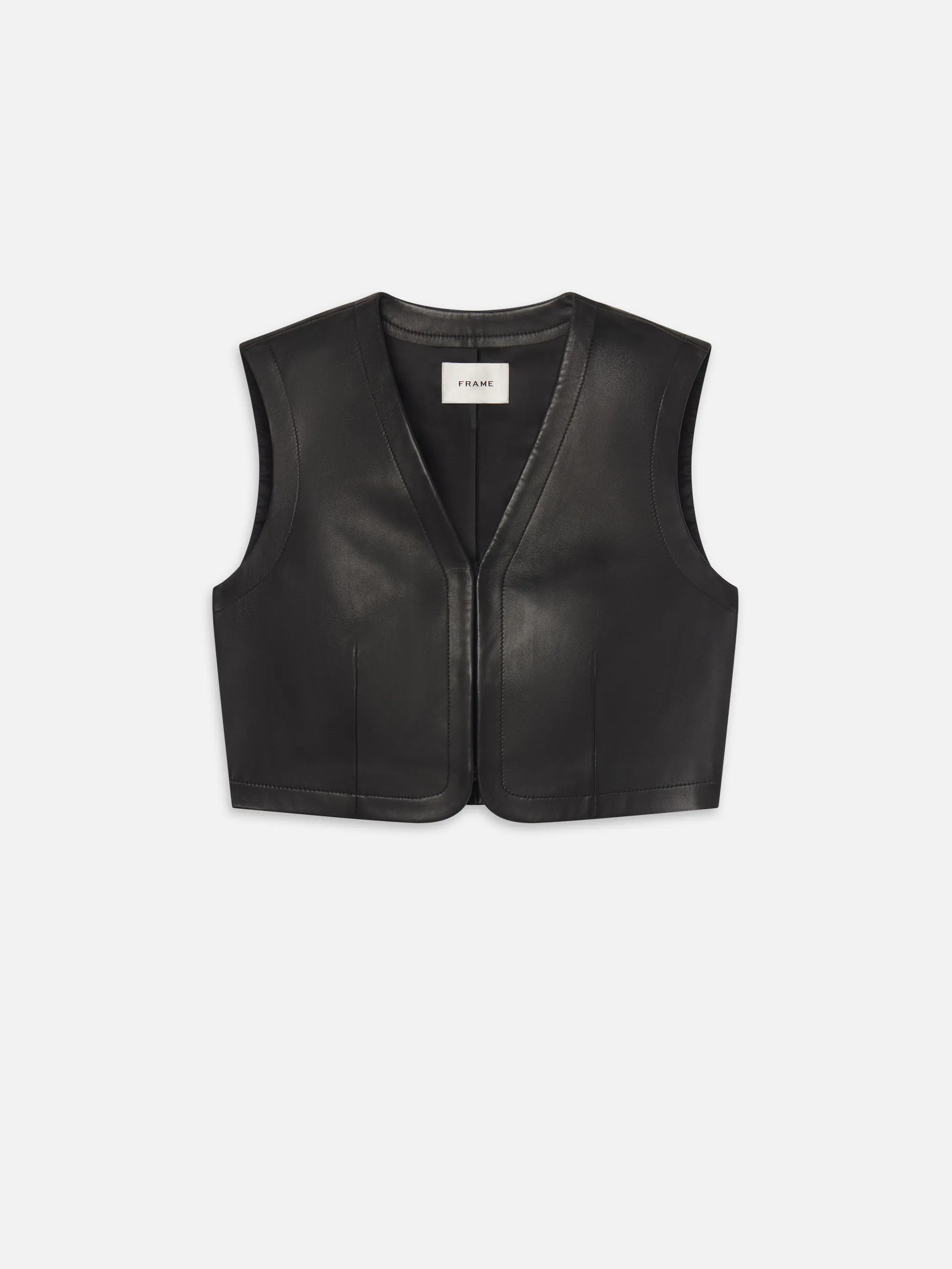 The Leather Vest -- Black
