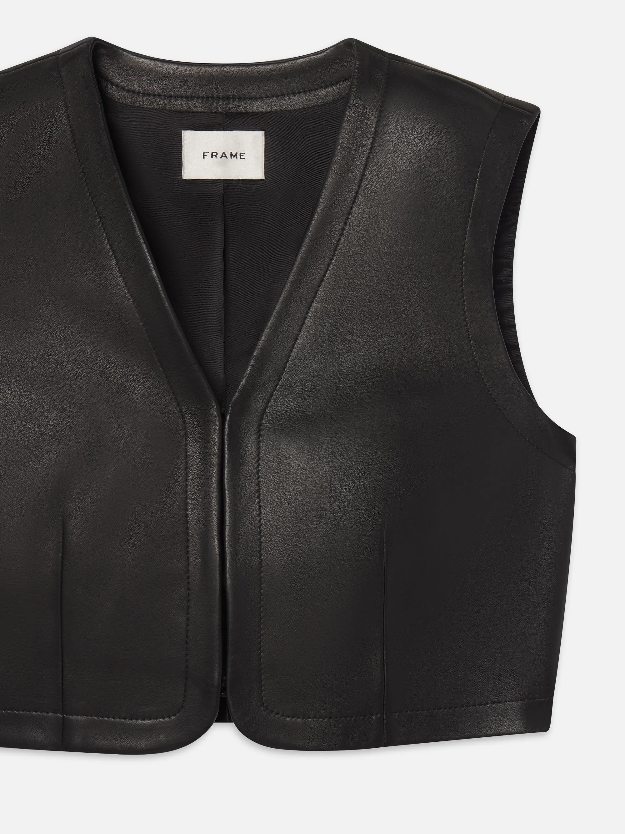 The Leather Vest -- Black