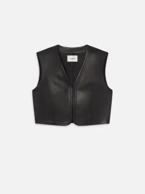 The Leather Vest -- Black