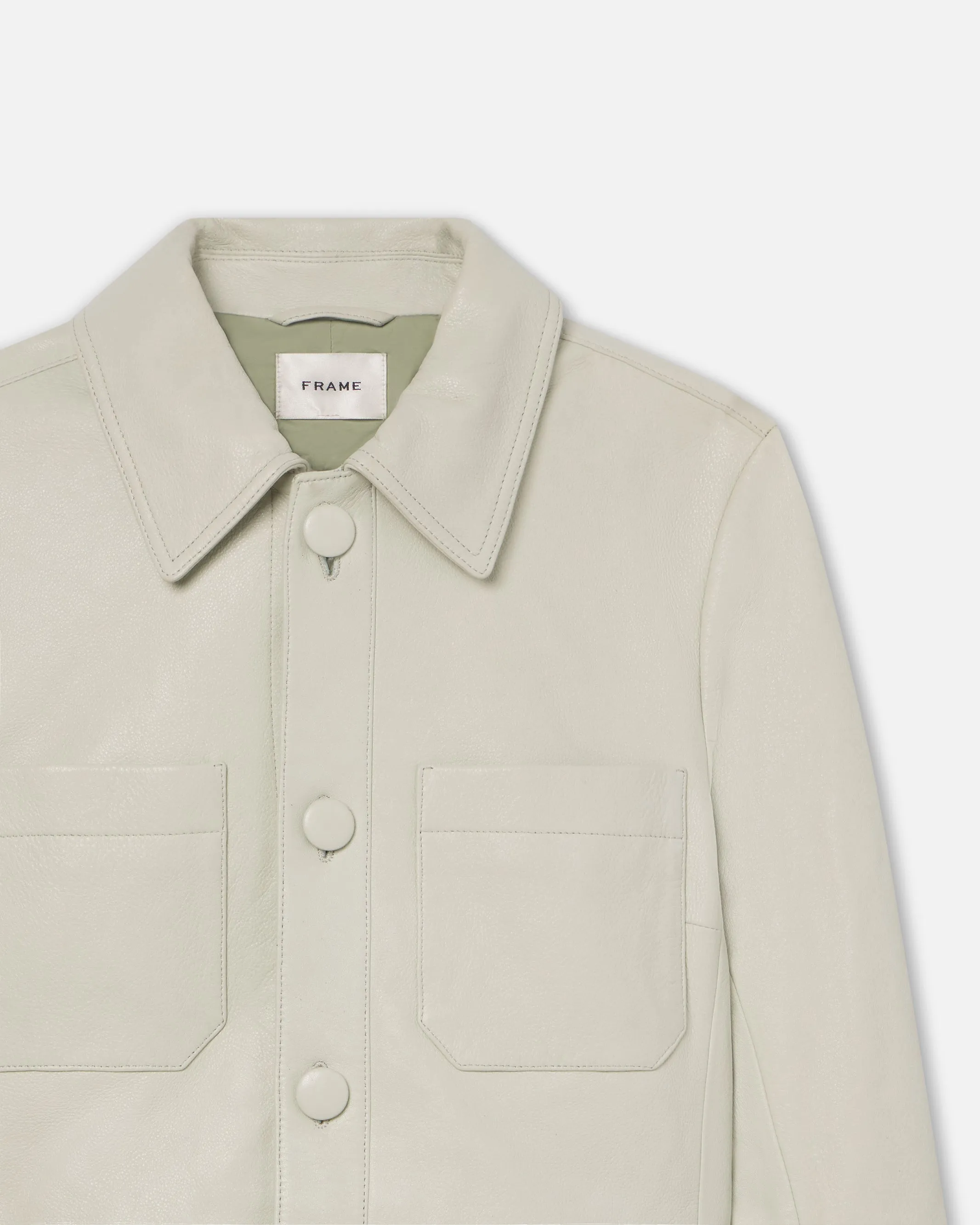 The Small Leather Jacket -- Soft Mint