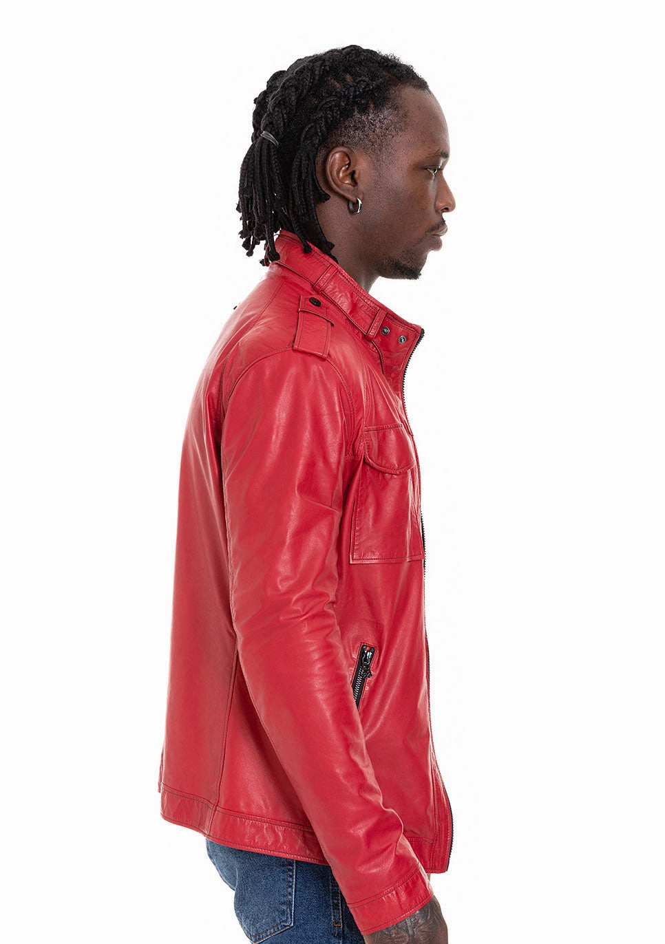 The Ravine Red Leather Men Jacket